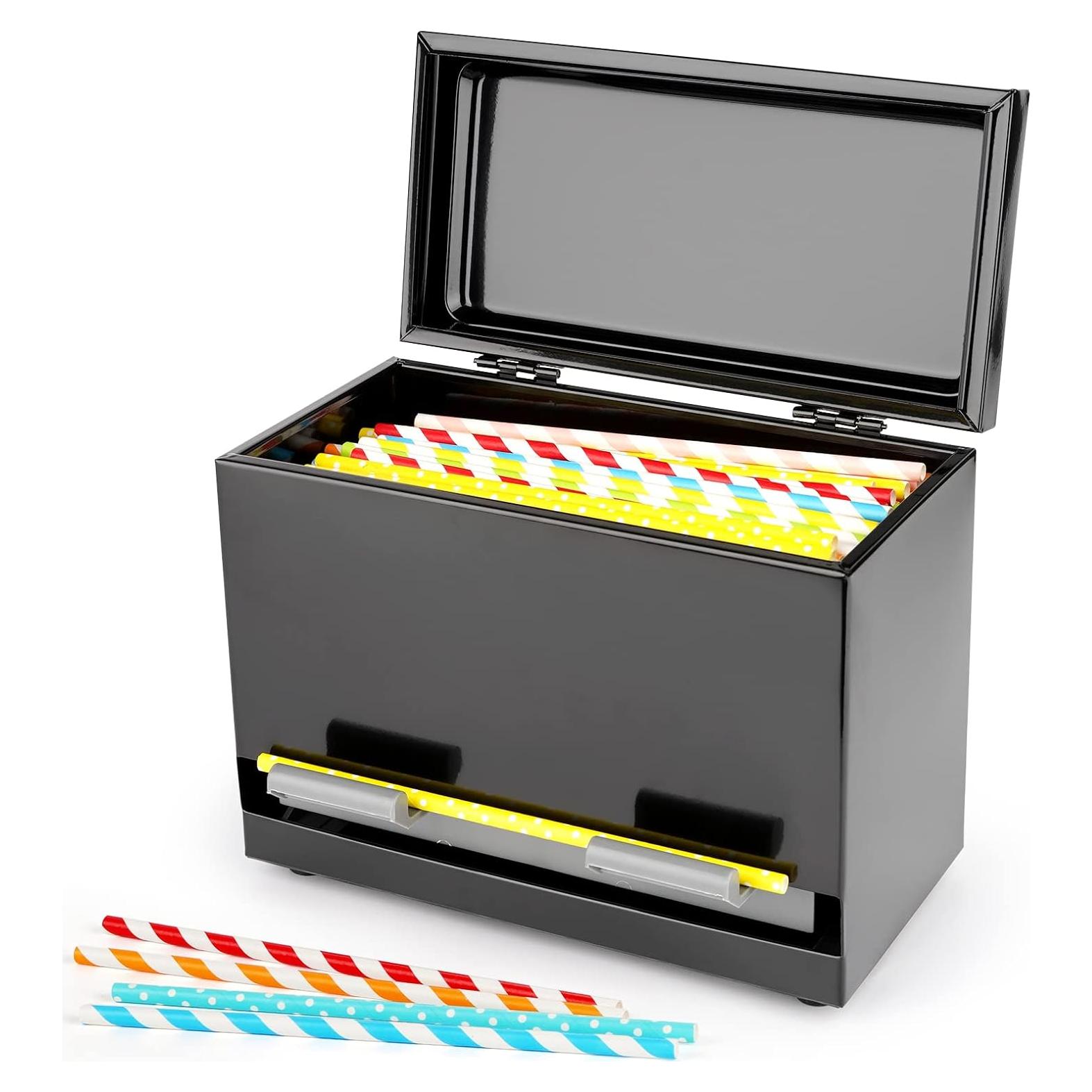 Dispensador de Pajitas Reutilizables Creproly Acero Inoxidable Negro