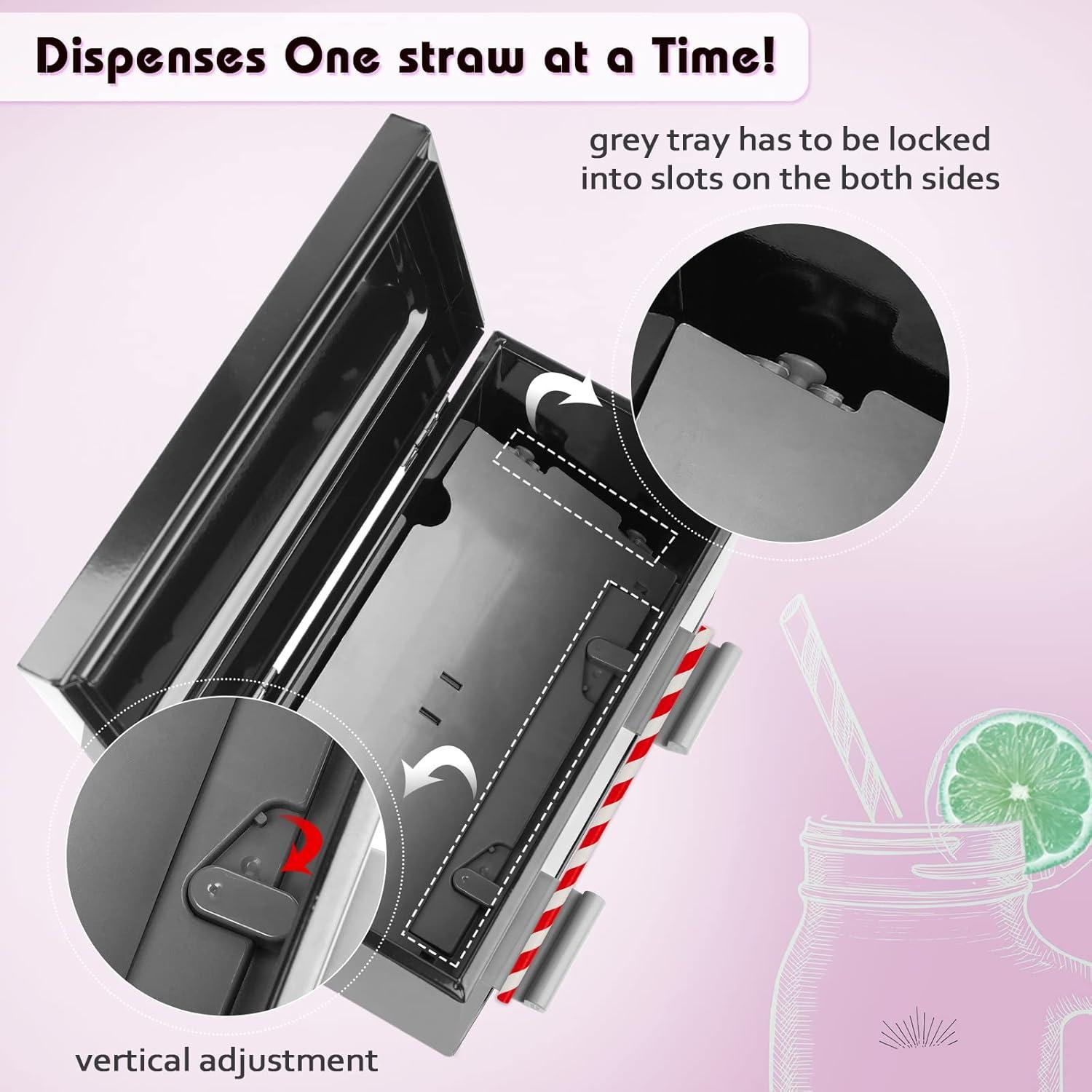 Dispensador de Pajitas Reutilizables Creproly Acero Inoxidable Negro