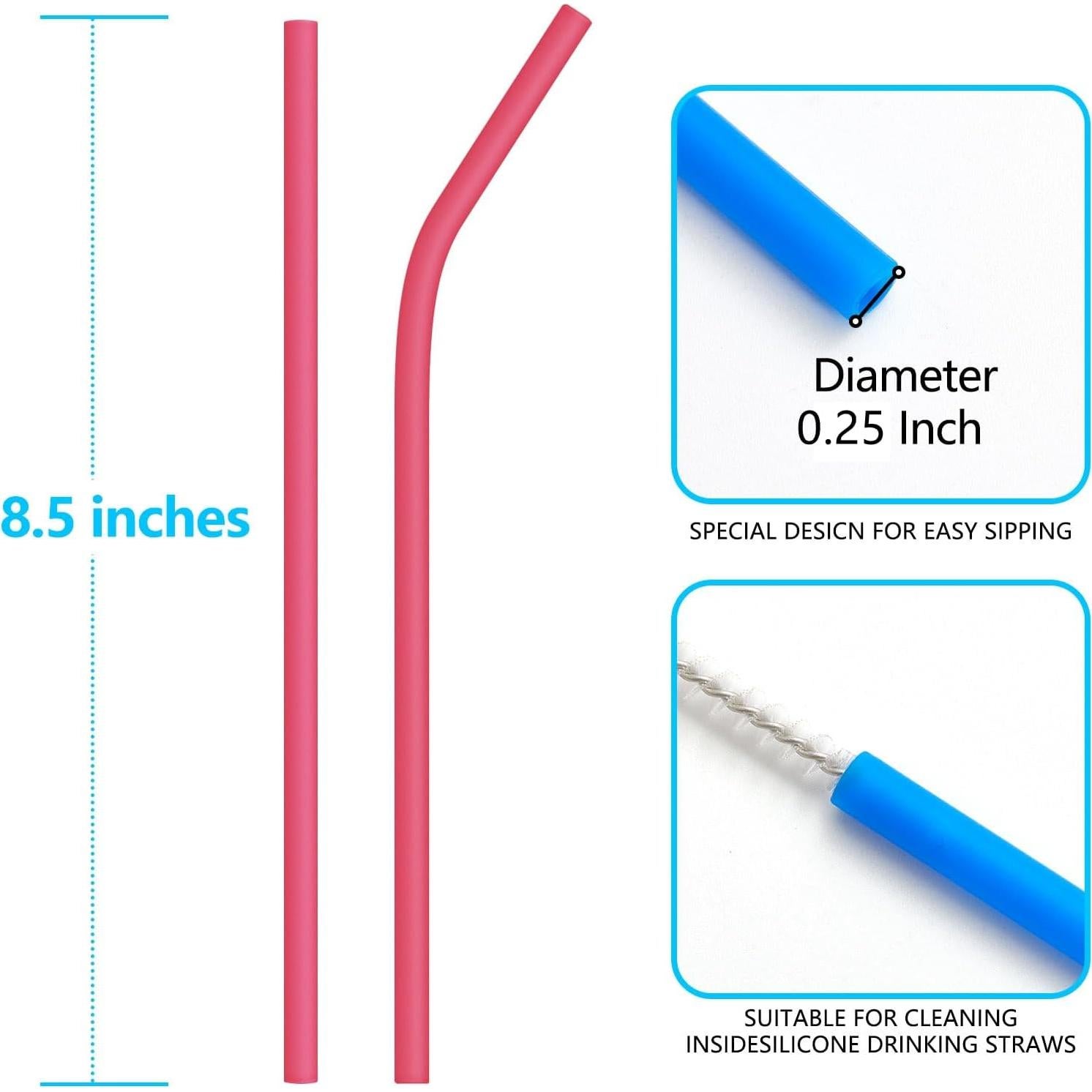 Pajitas de Silicona Reutilizables Coson Home 21.6 cm Paquete de 12