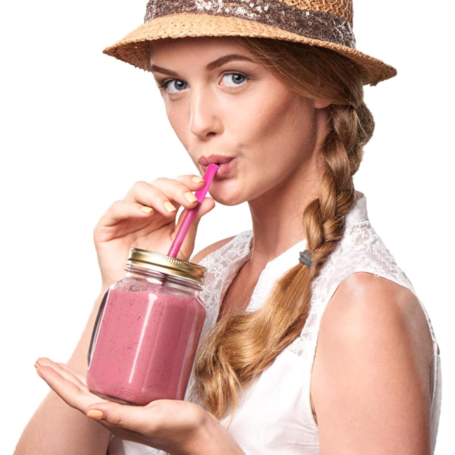 Juego de 22 Pajitas Reutilizables Grevosea con Puntas de Silicona