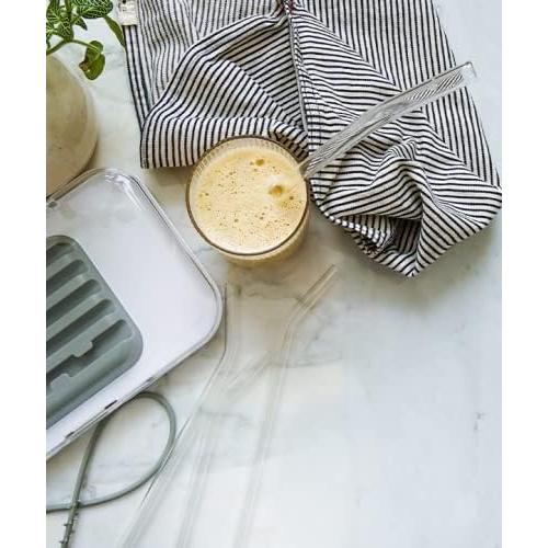 Juego de Pajitas de Vidrio Soma Set de 4 con Estuche y Limpieza