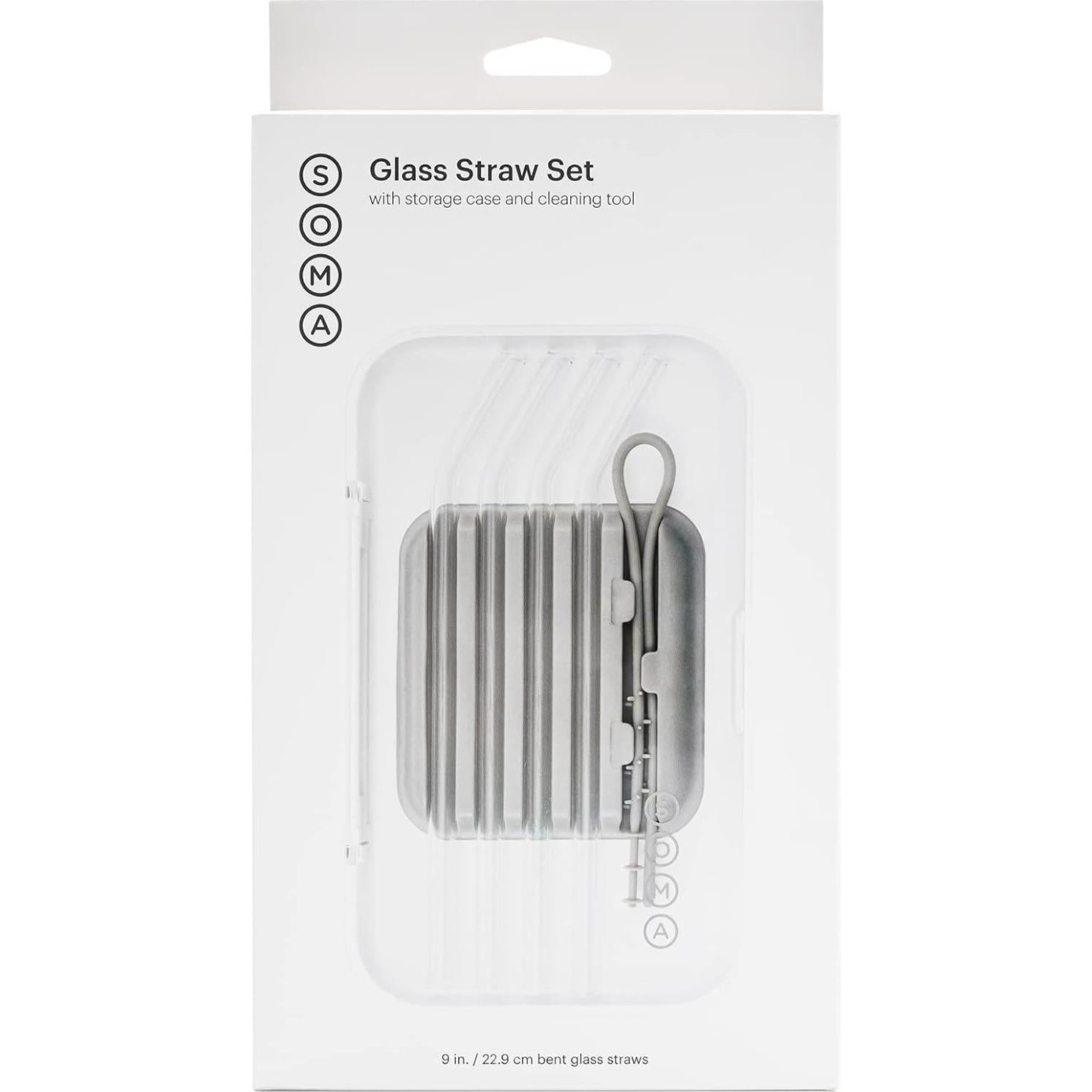 Juego de Pajitas de Vidrio Soma Set de 4 con Estuche y Limpieza