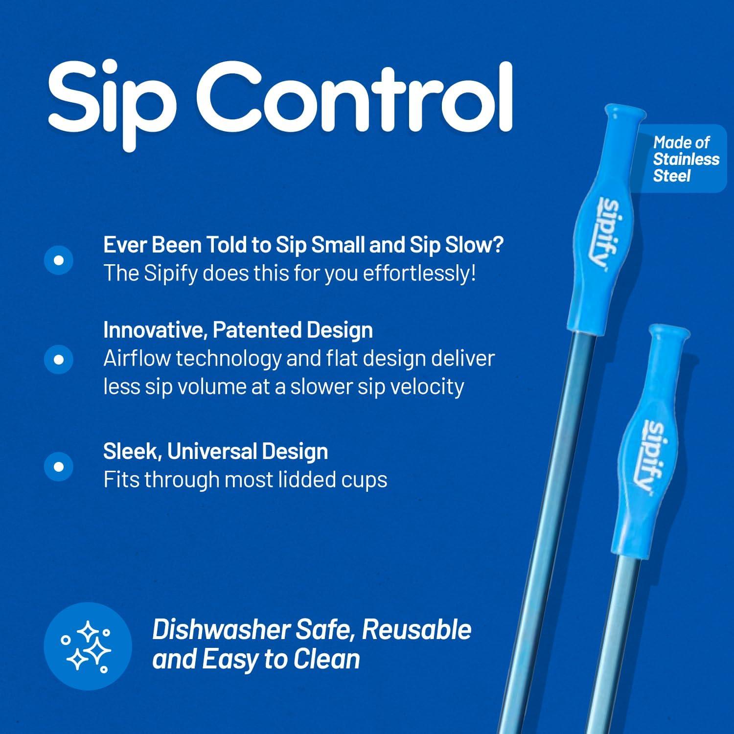 Popote Reutilizable Sipify para Dificultades de Deglución - Paquete de 2