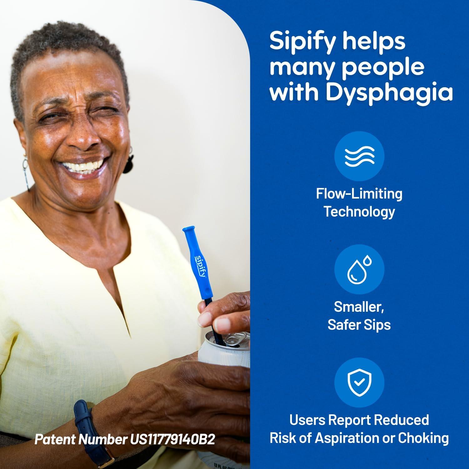 Popote Reutilizable Sipify para Dificultades de Deglución - Paquete de 2