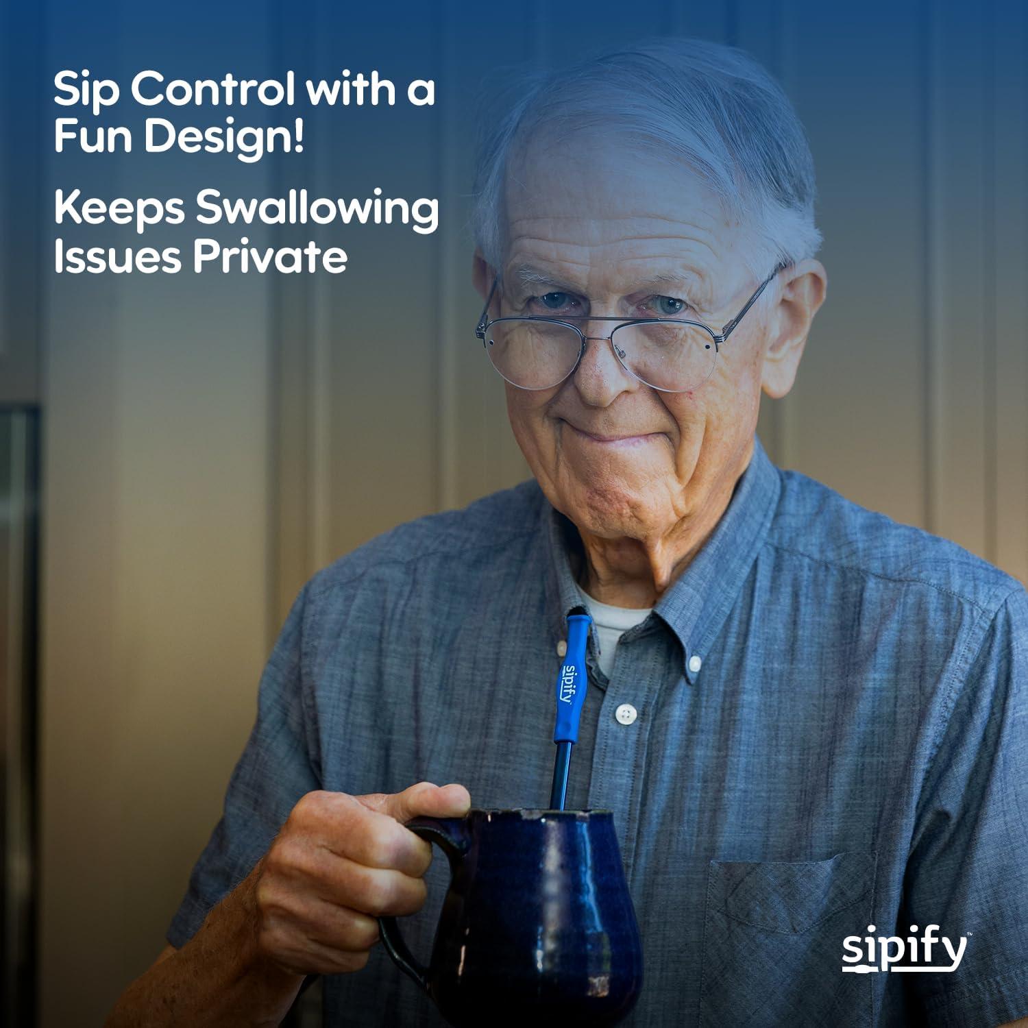 Popote Reutilizable Sipify para Dificultades de Deglución - Paquete de 2