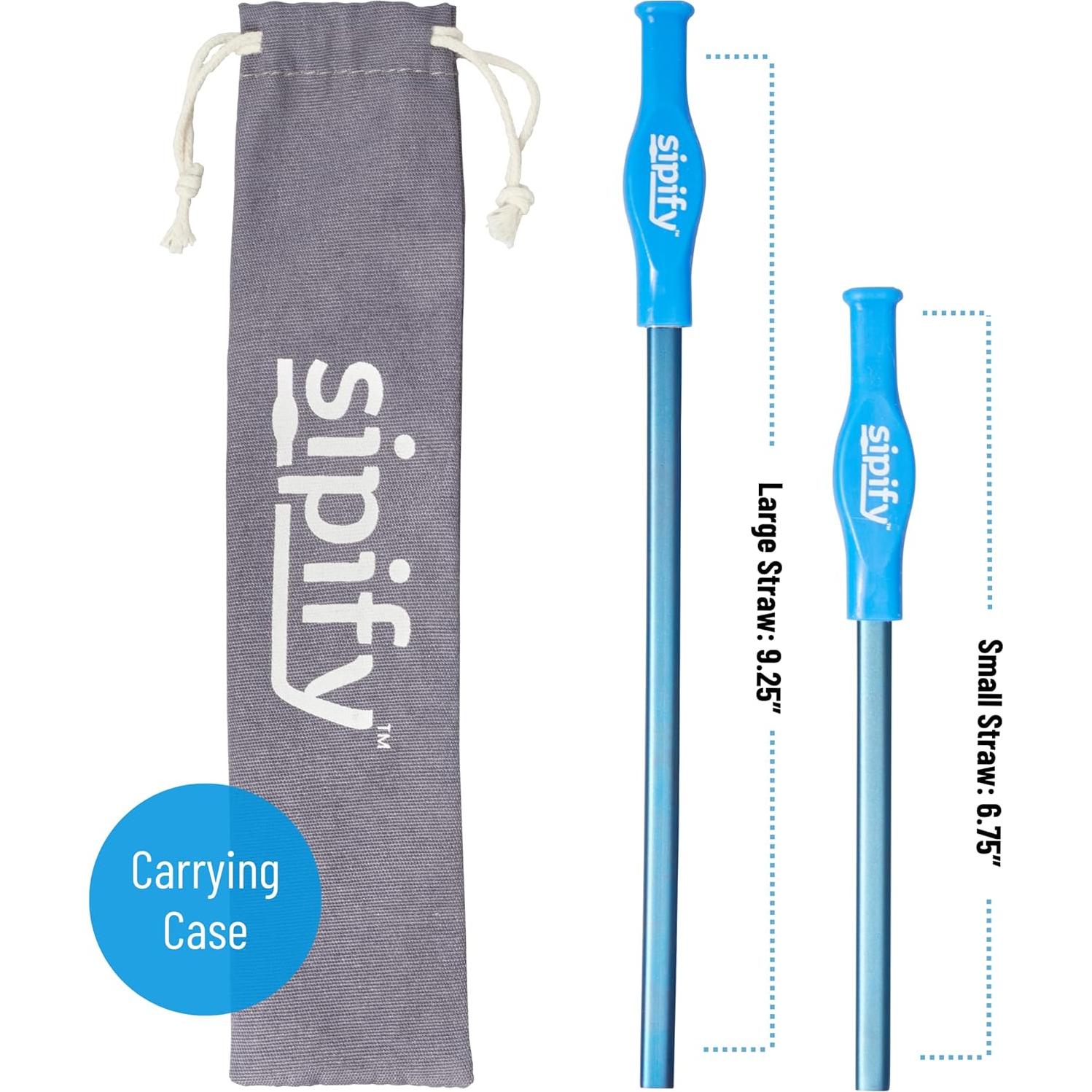 Popote Reutilizable Sipify para Dificultades de Deglución - Paquete de 2