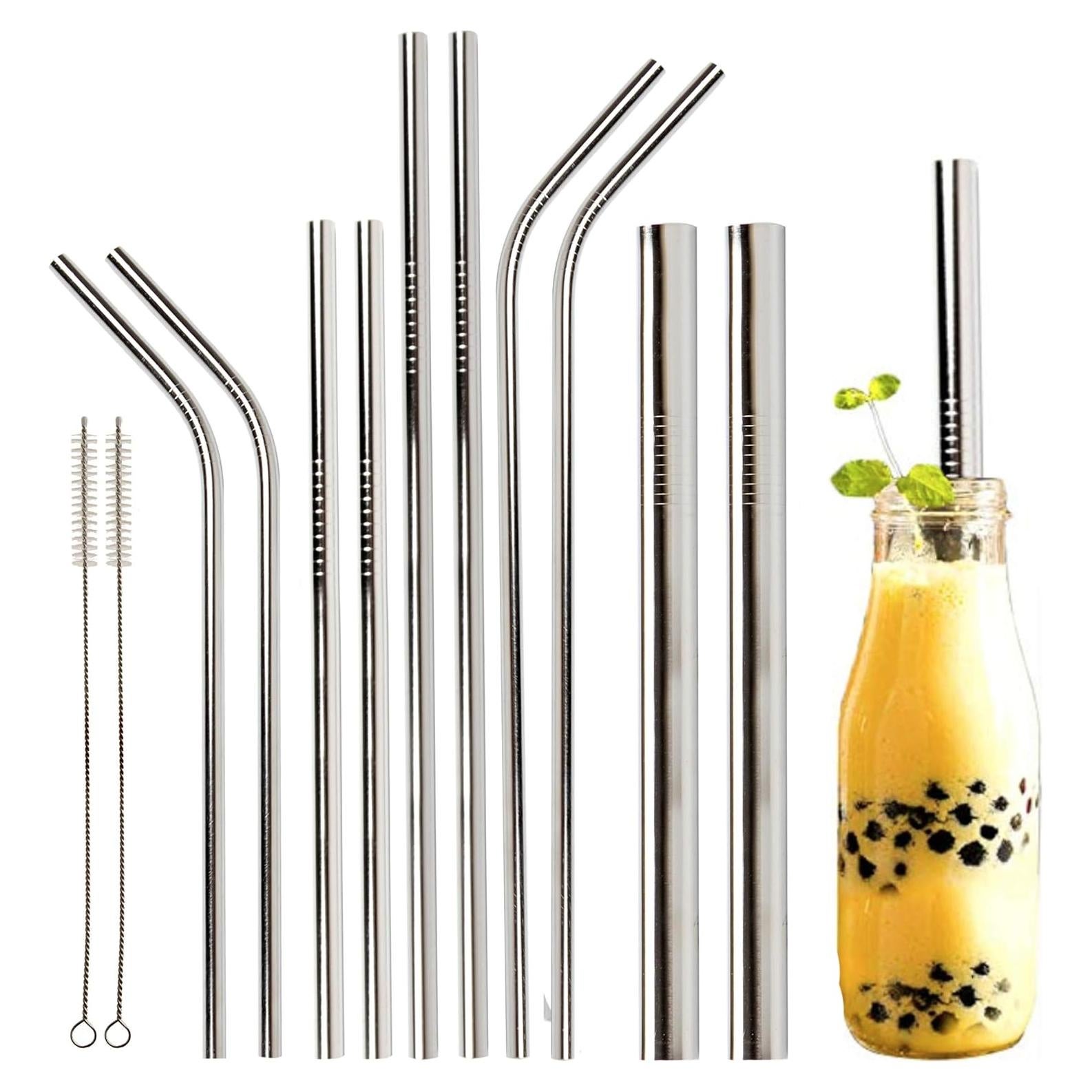 Pajitas Reutilizables de Acero Inoxidable Youngever - 12 Piezas