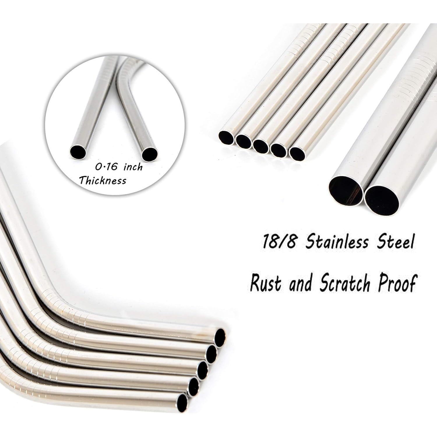 Pajitas Reutilizables de Acero Inoxidable Youngever - 12 Piezas