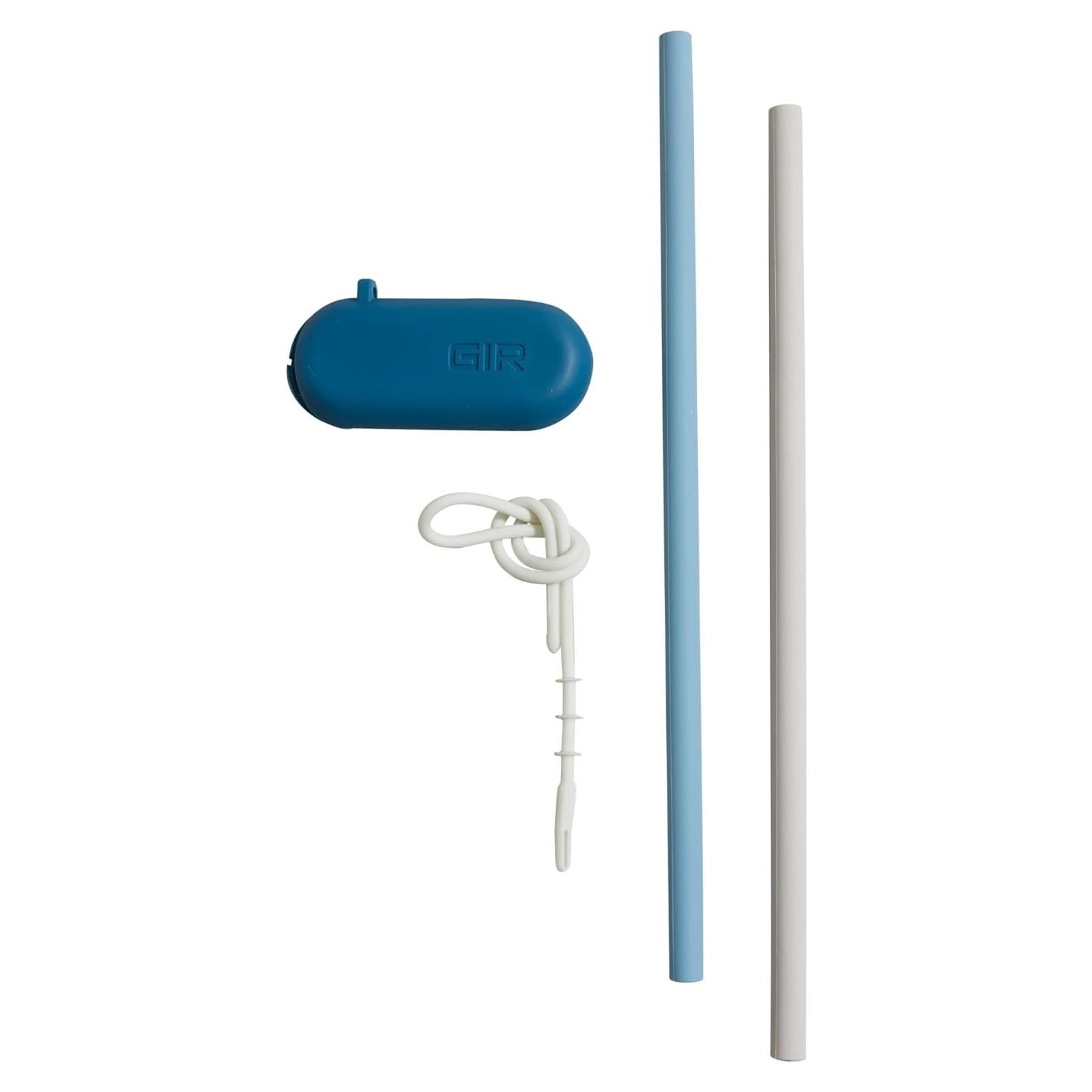 Pajitas de Silicona Reutilizables GIR 2-Pack con Estuche y Limpiador