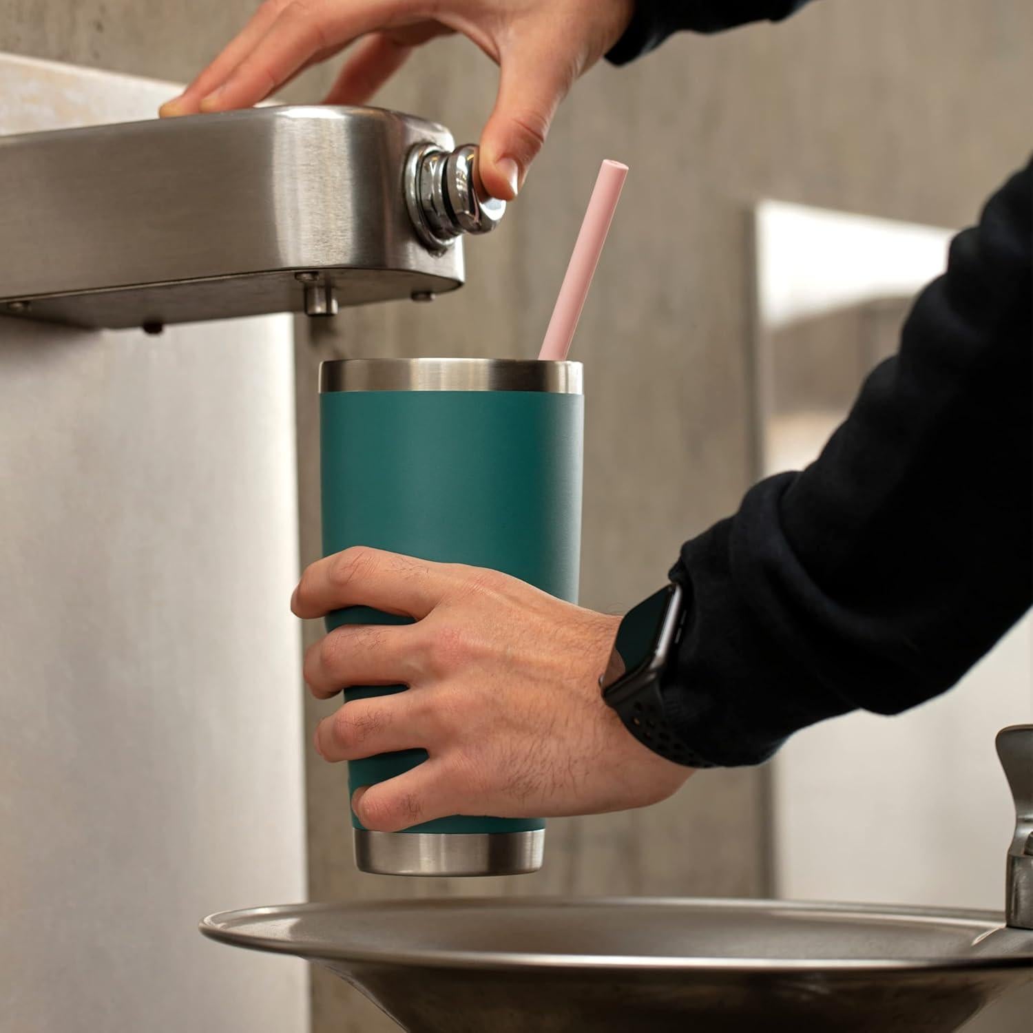 Pajitas de Silicona Reutilizables GIR 2-Pack con Estuche y Limpiador