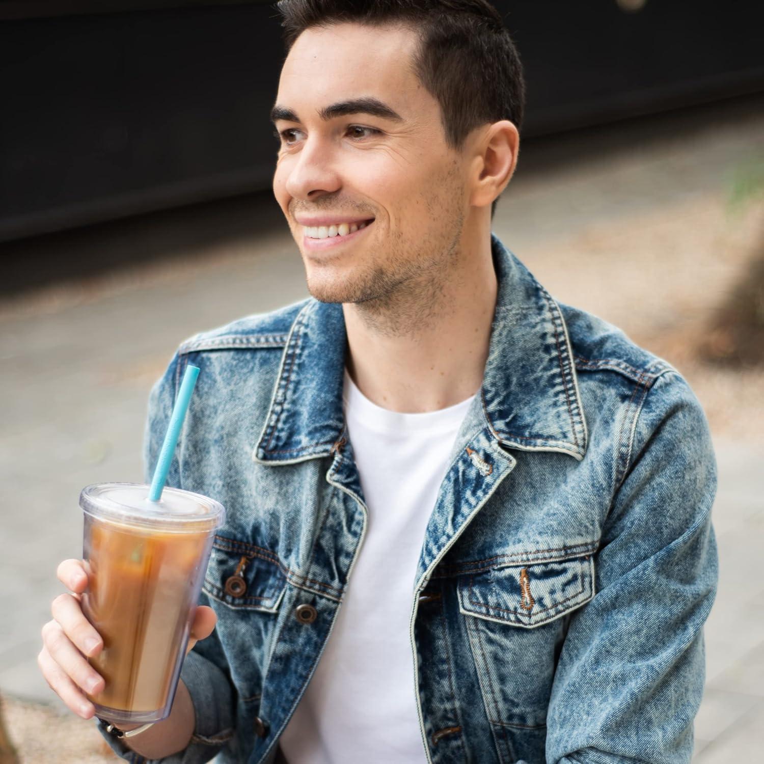 Pajitas de Silicona Reutilizables GIR 2-Pack con Estuche y Limpiador