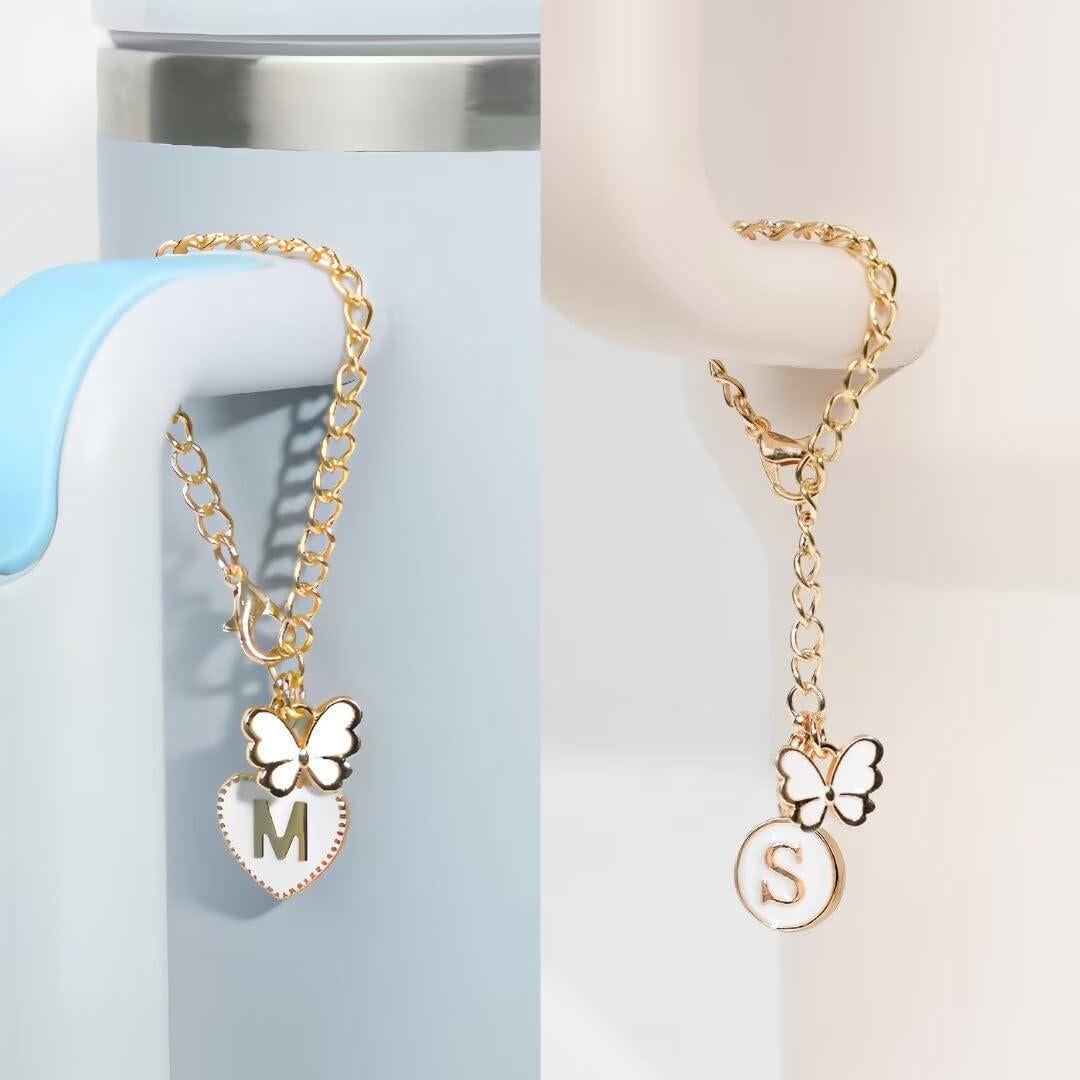 Accesorios para Taza Stanley ANLABESY - 4 Cubiertas de Pajilla y 2 Encantos de Letra