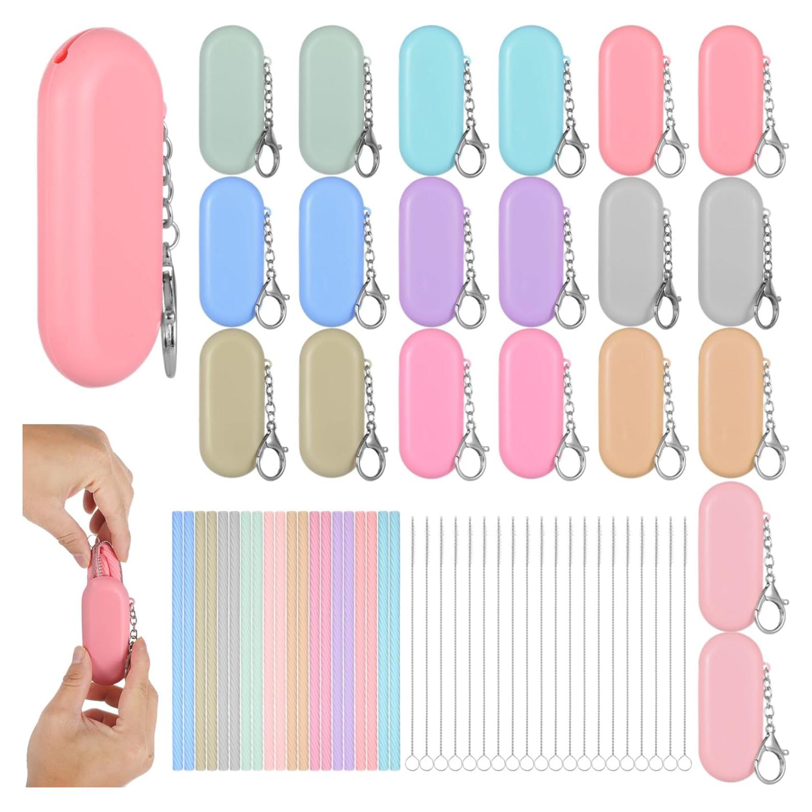 20 Pajitas de Silicona Reutilizables Homaisson con Fundas y Cepillos