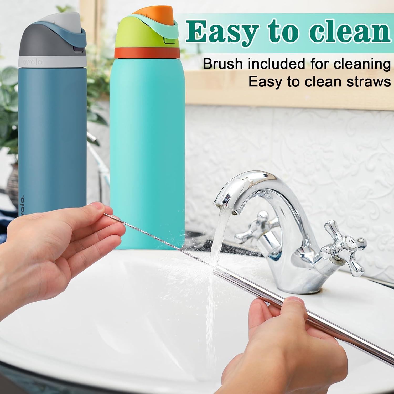 Popotes de Acero Inoxidable Mity Rain 8PCS para Owala 40oz