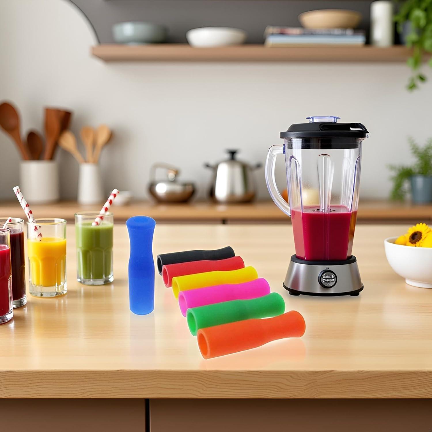 20 Tapas de Silicona Coloridas Rosojodg para Popotes de 6mm