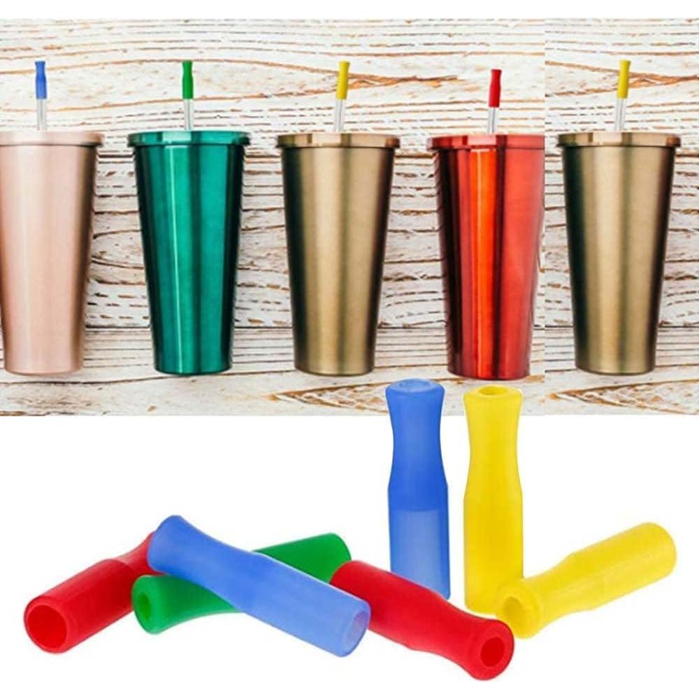 20 Tapas de Silicona Coloridas Rosojodg para Popotes de 6mm