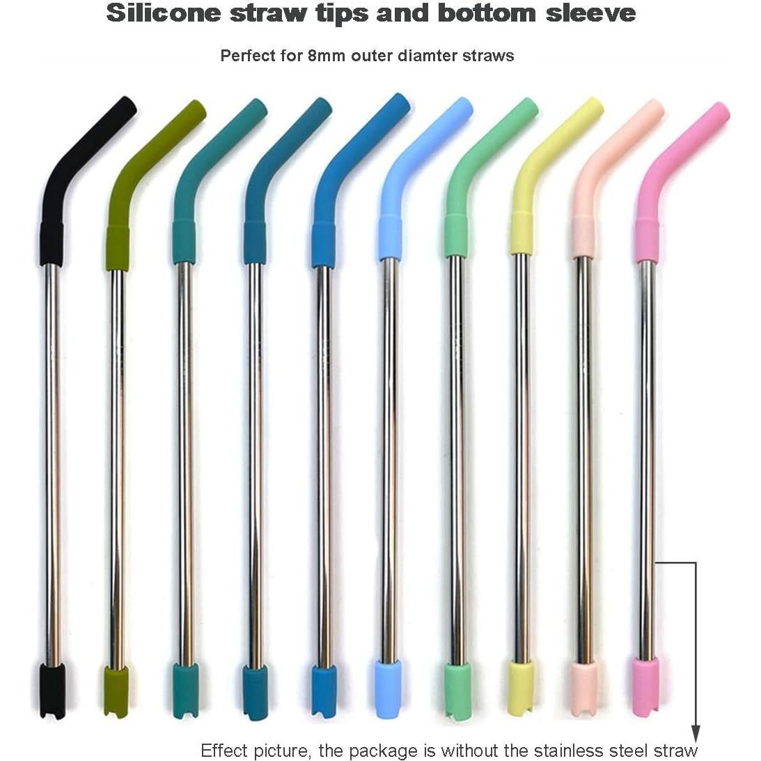 Consejos de Silicona Reutilizables Honfor para Pajitas 8mm - 20PCS