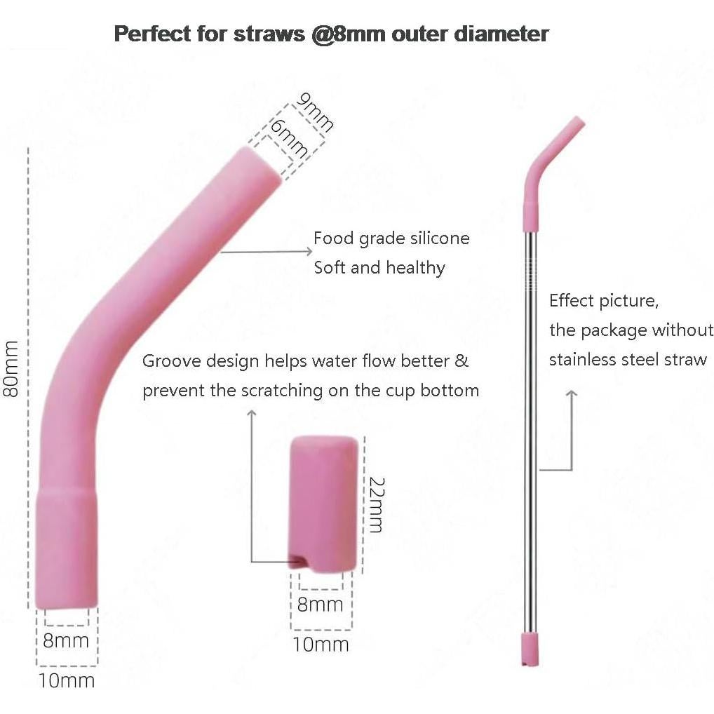 Consejos de Silicona Reutilizables Honfor para Pajitas 8mm - 20PCS
