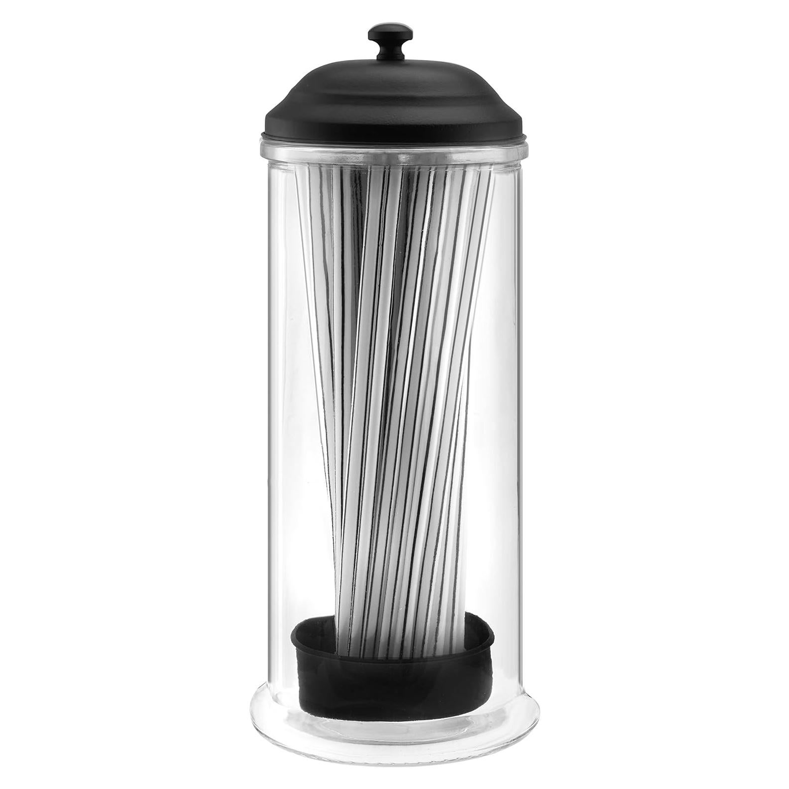 Dispensador de Pajitas de Acero Inoxidable GadgetWiz Negro