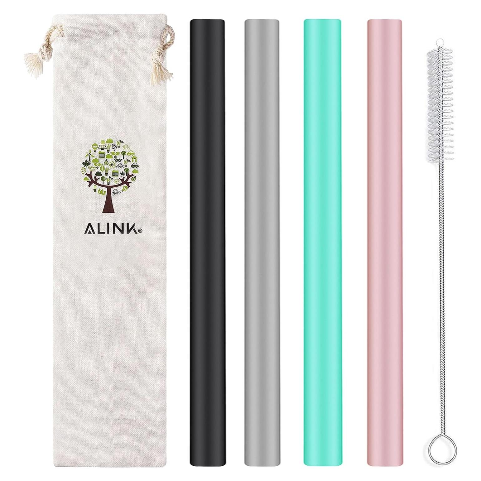Pajitas de Silicona Reutilizables ALINK - 25.4 cm, 4 Colores