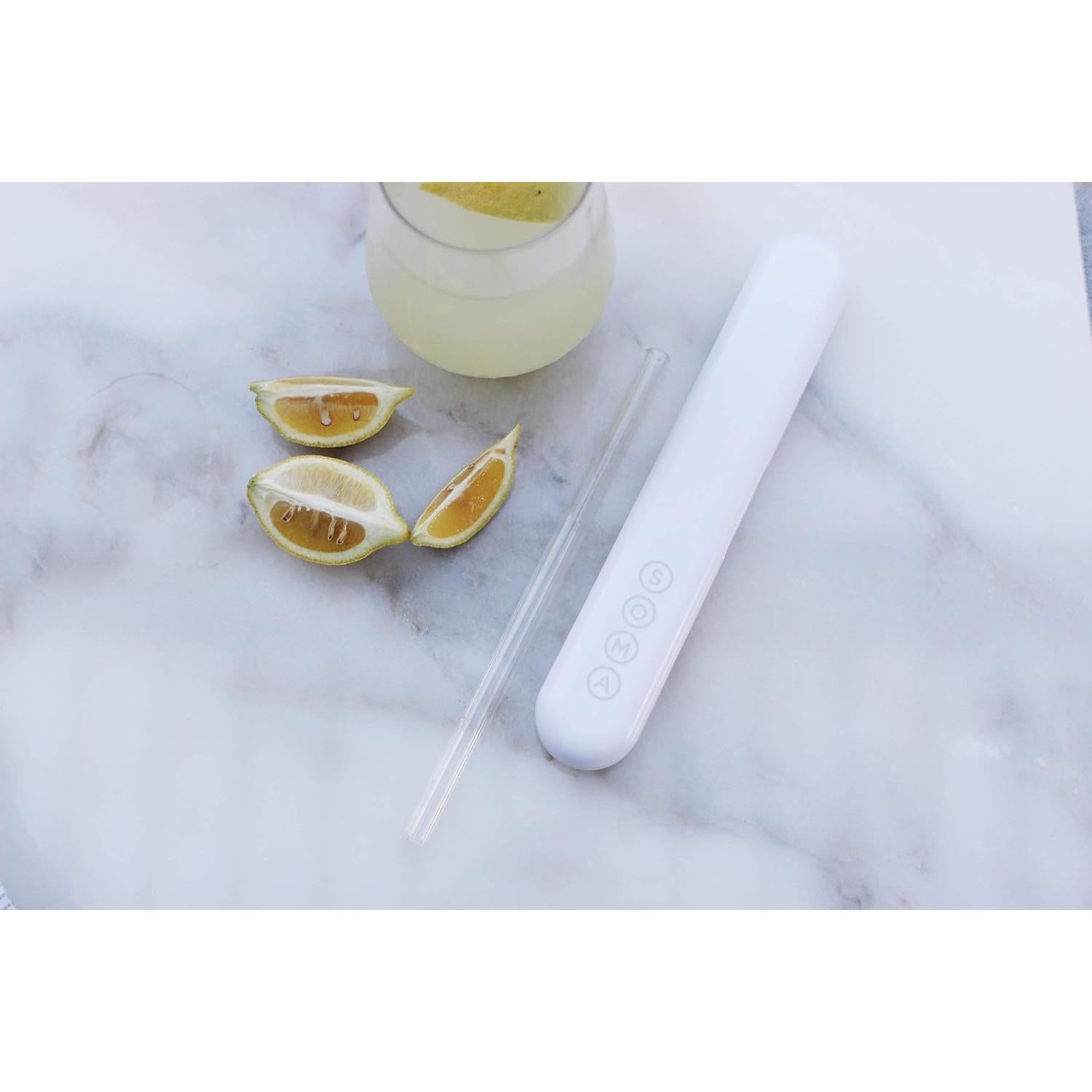 Vaso Popote de Vidrio Soma con Estuche de Silicona 20.3 cm