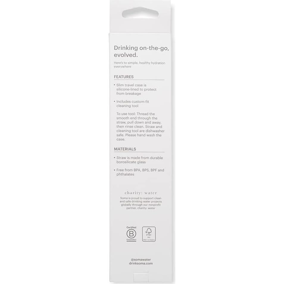 Vaso Popote de Vidrio Soma con Estuche de Silicona 20.3 cm