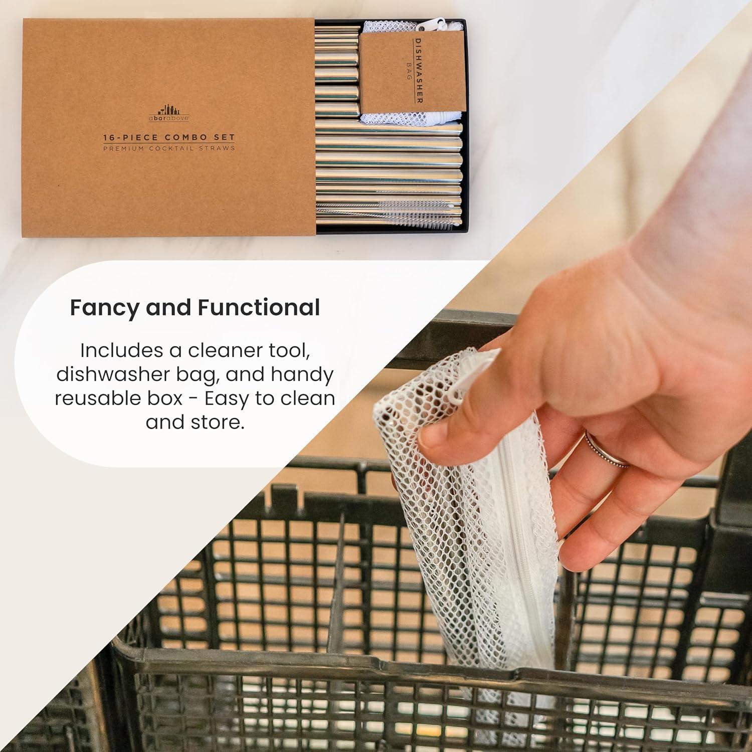 Set de 19 Pajitas Reutilizables Acero Inoxidable A Bar Above