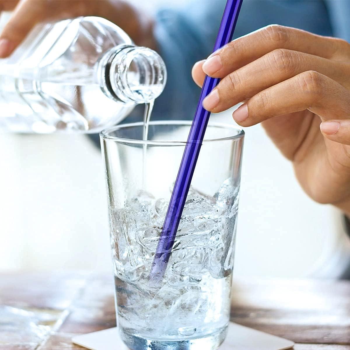 Pajitas de Vidrio Reutilizables 20cm 8Pcs LYthE Ecológicas