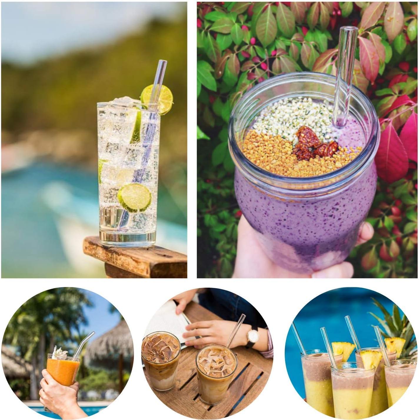 Set de Popotes de Vidrio Reutilizables PYRAWS con Estuche