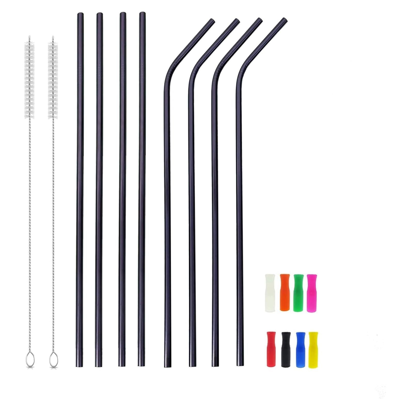 8 Pajitas de Acero Inoxidable JIEFU Reutilizables 30.48 cm