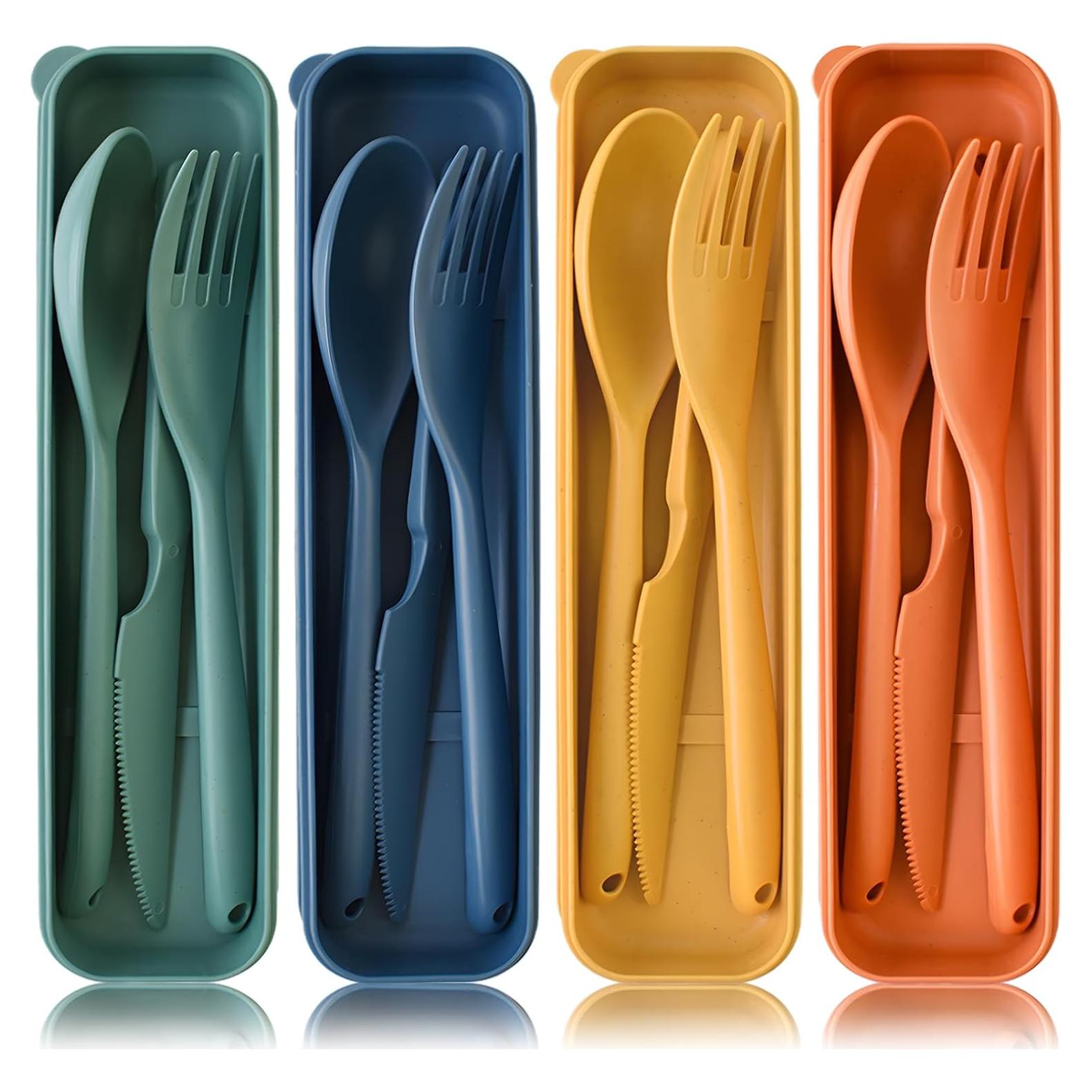 Juego de Utensilios Reutilizables Zoyiancy 4 Piezas para Viaje