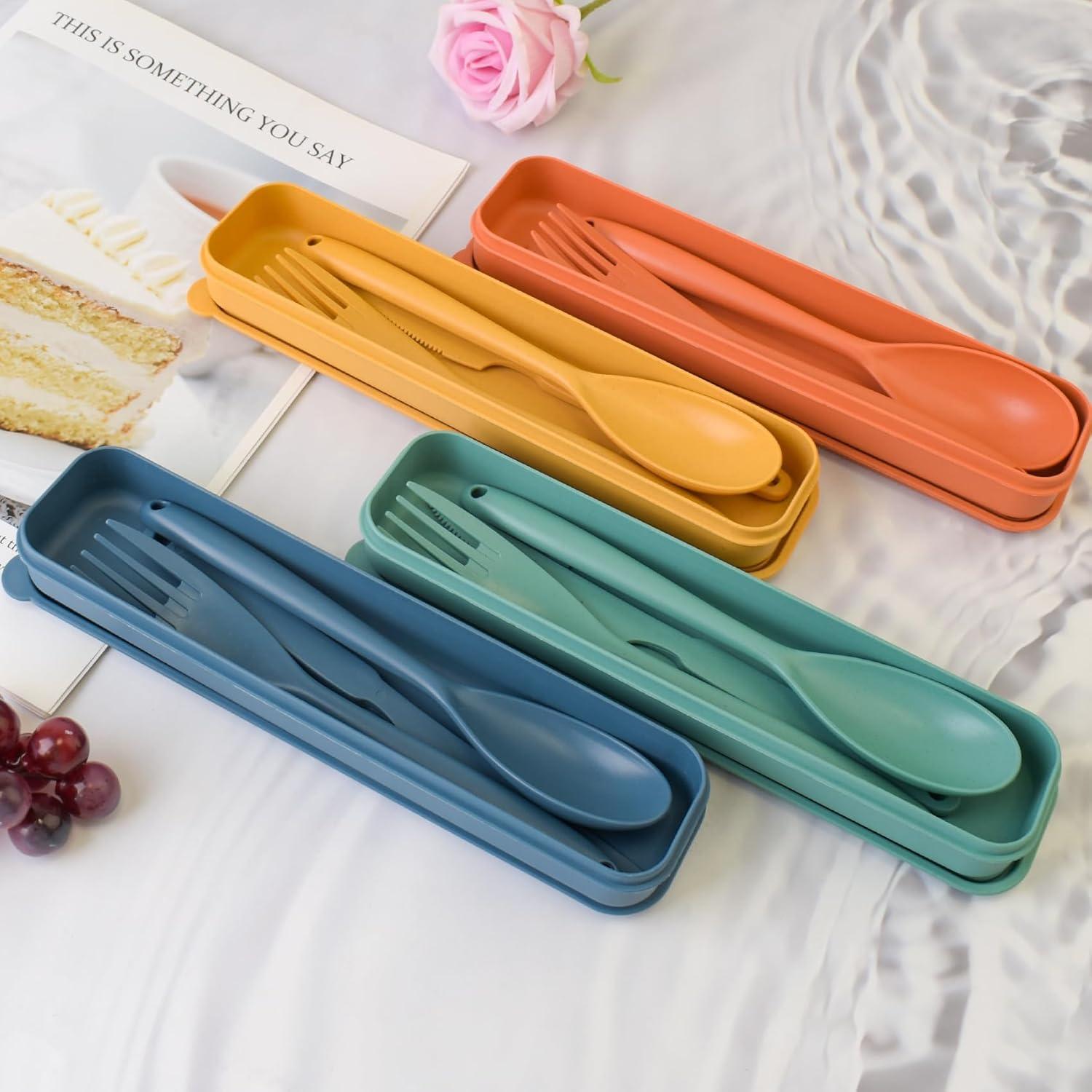 Juego de Utensilios Reutilizables Zoyiancy 4 Piezas para Viaje