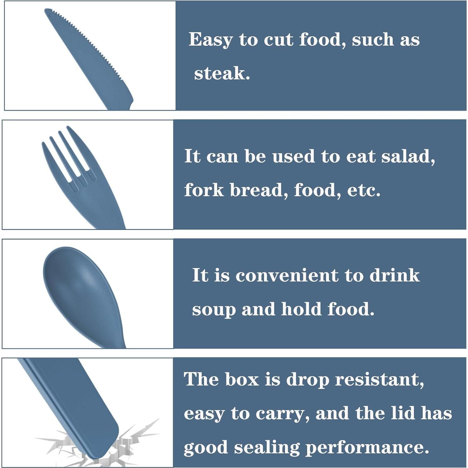 Juego de Utensilios Reutilizables Zoyiancy 4 Piezas para Viaje