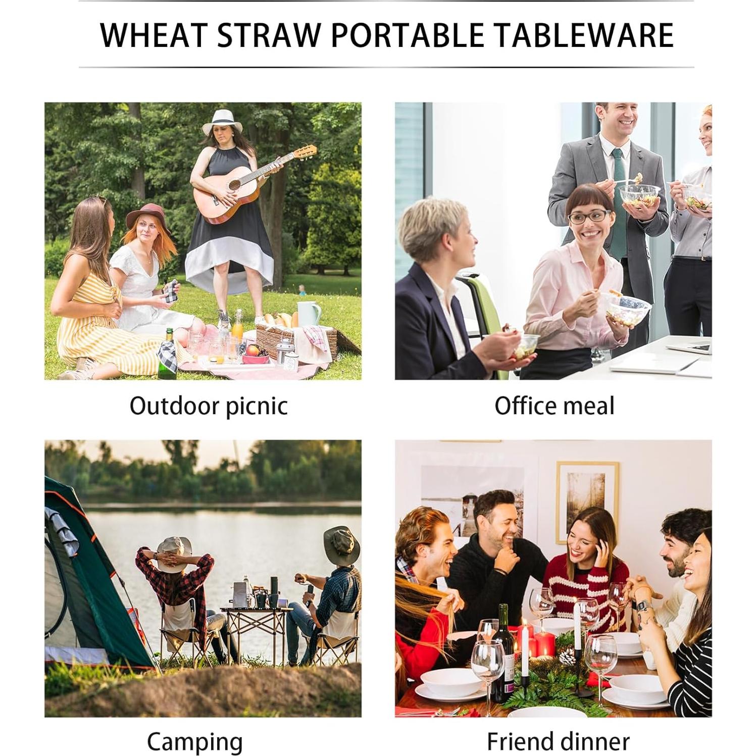 Juego de Utensilios Reutilizables Zoyiancy 4 Piezas para Viaje