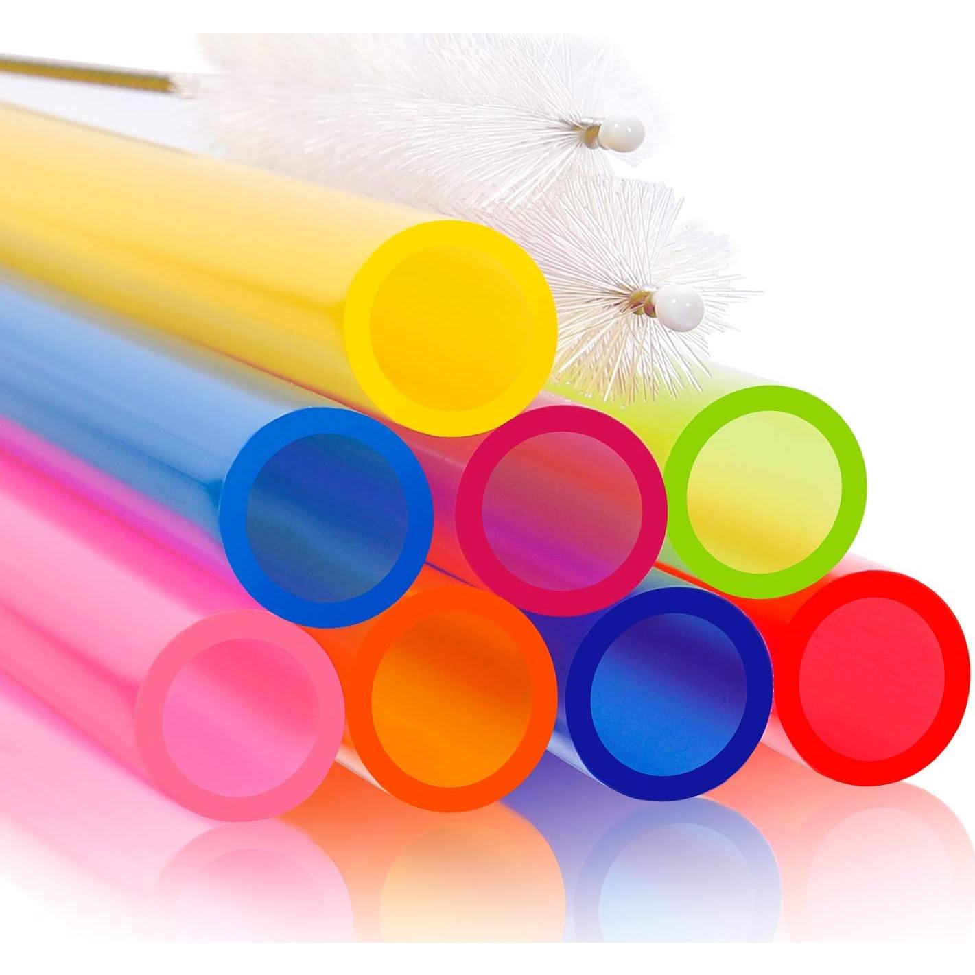 Pajitas Reutilizables Extra Anchas Hiware 26.67 cm - 8 Pcs Multicolor