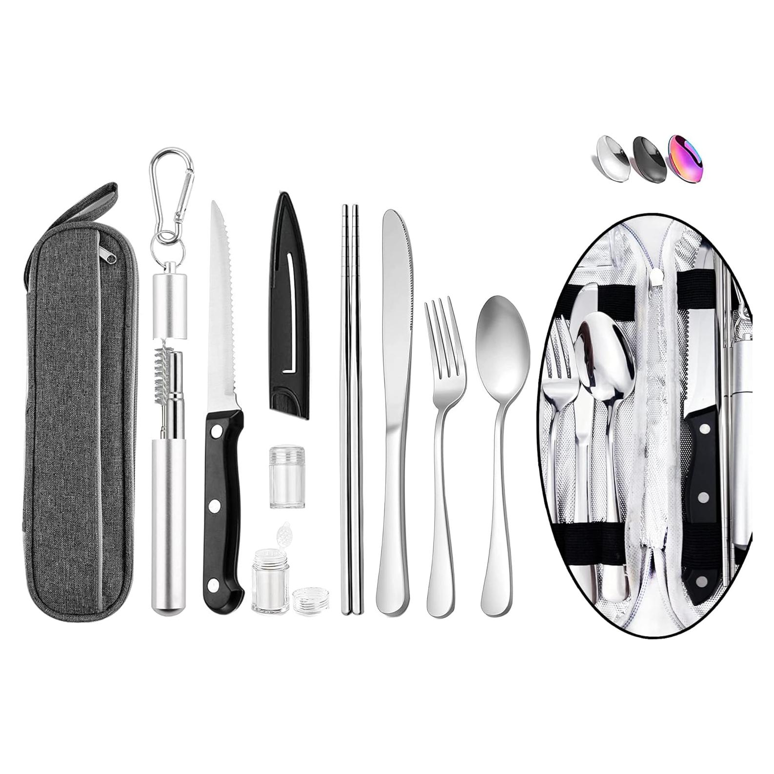 Juego de Cubiertos Reutilizables Hommaly con Estuche Portátil