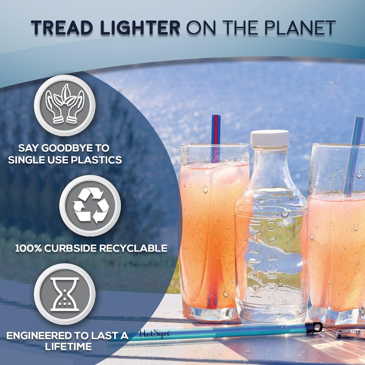 Popotes Reutilizables HotSips XL 30.48 cm Aprobados para Alimentos