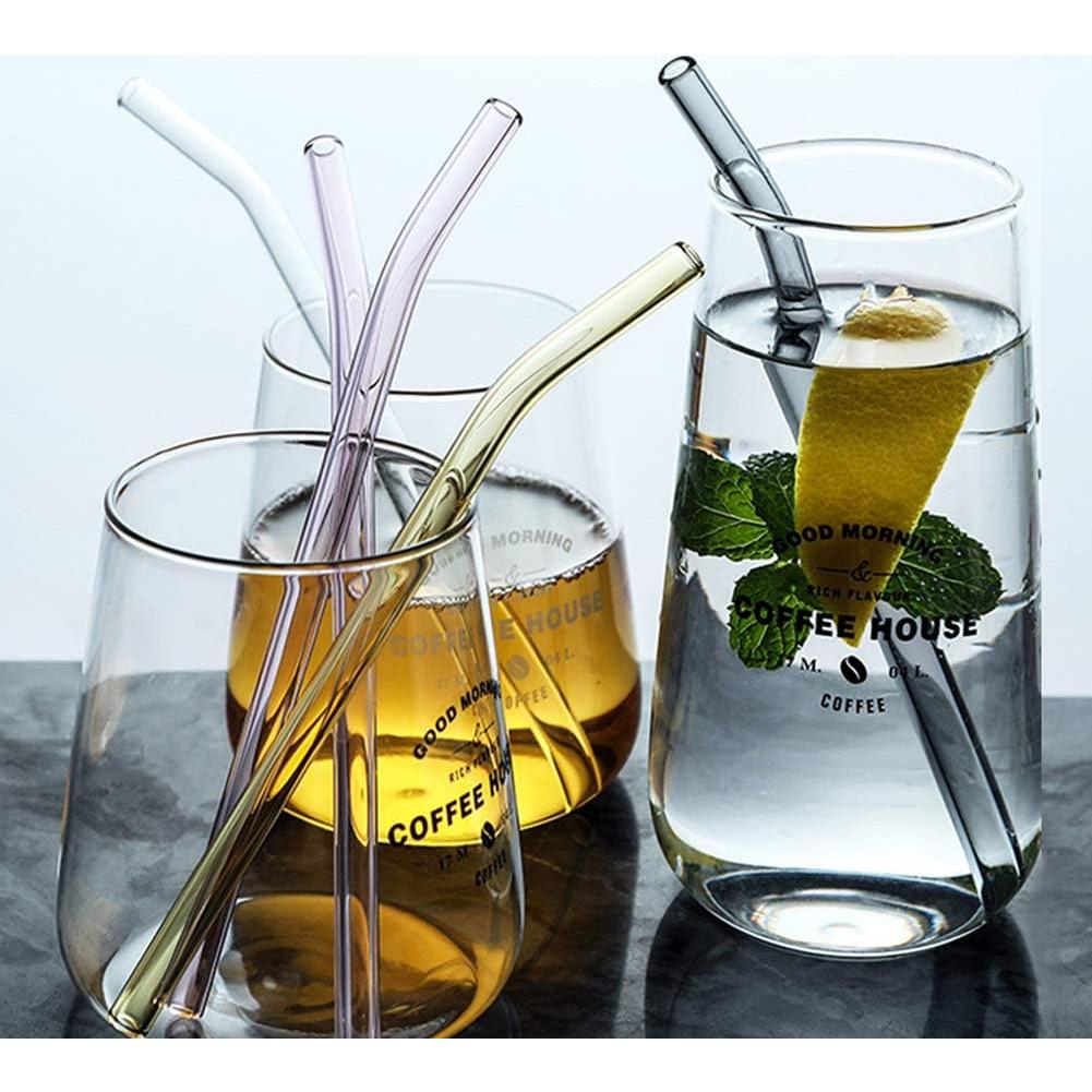 Popotes de Vidrio Reutilizables BOLLOVI 20 cm Set 12 Rosados