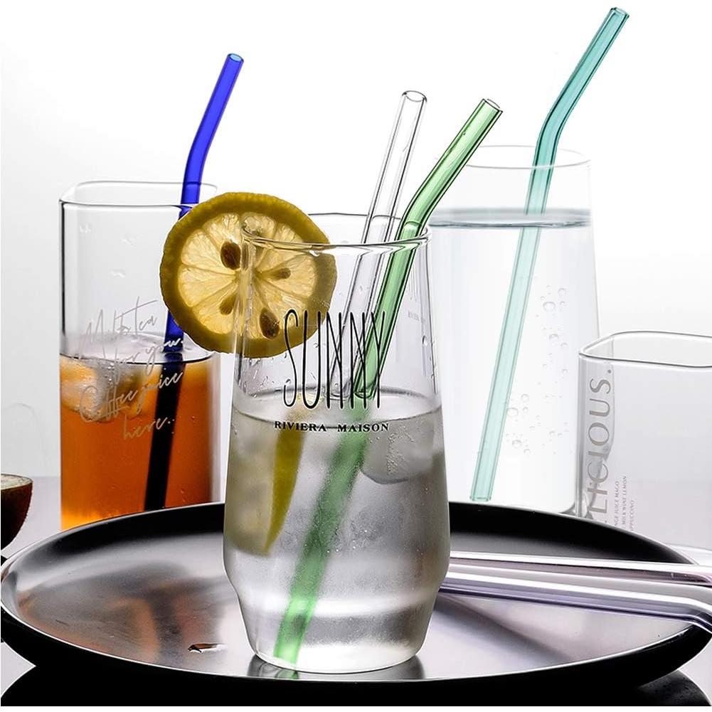 Popotes de Vidrio Reutilizables BOLLOVI 20 cm Set 12 Rosados