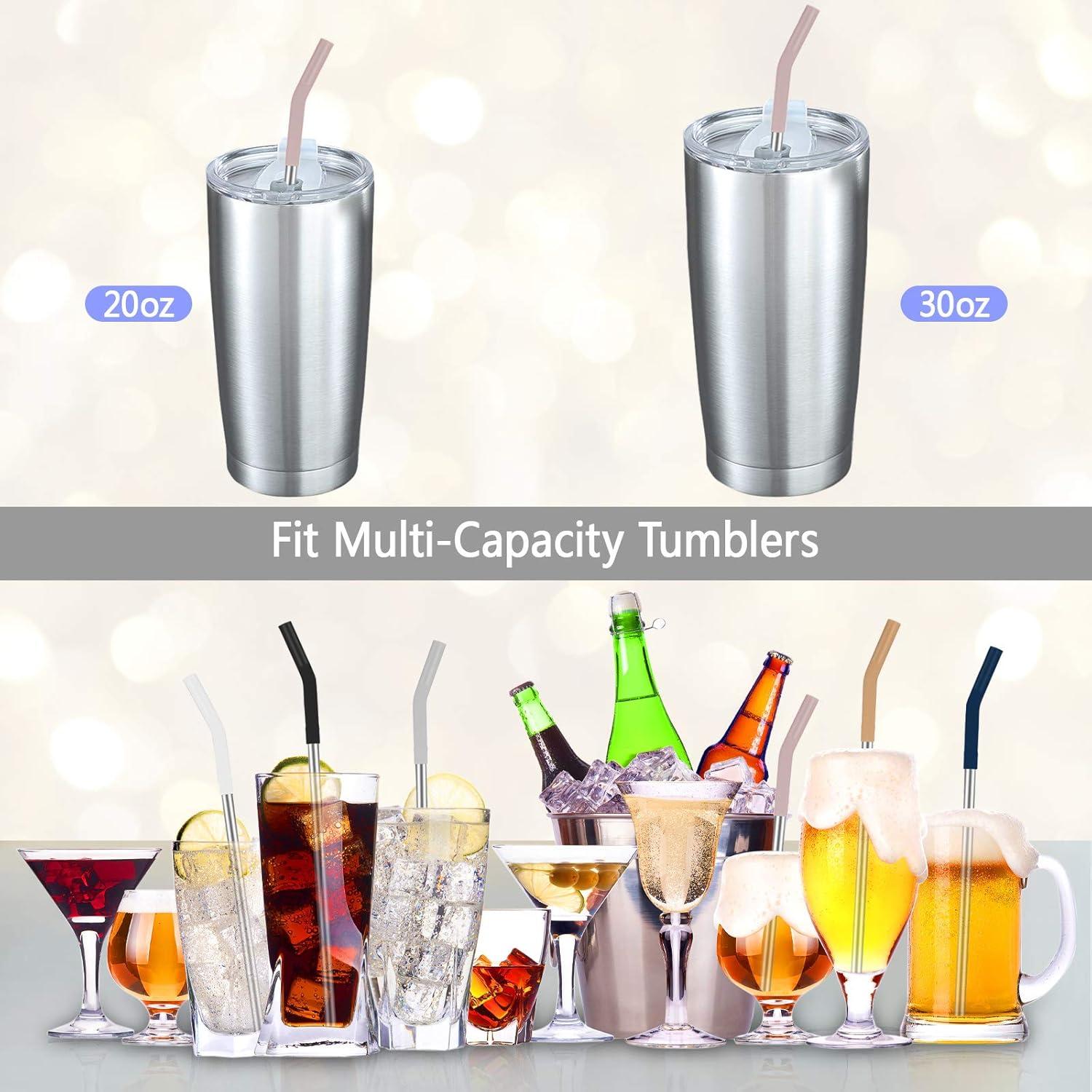 Set de 6 Pajitas de Acero Inoxidable Tronco con Puntas de Silicona