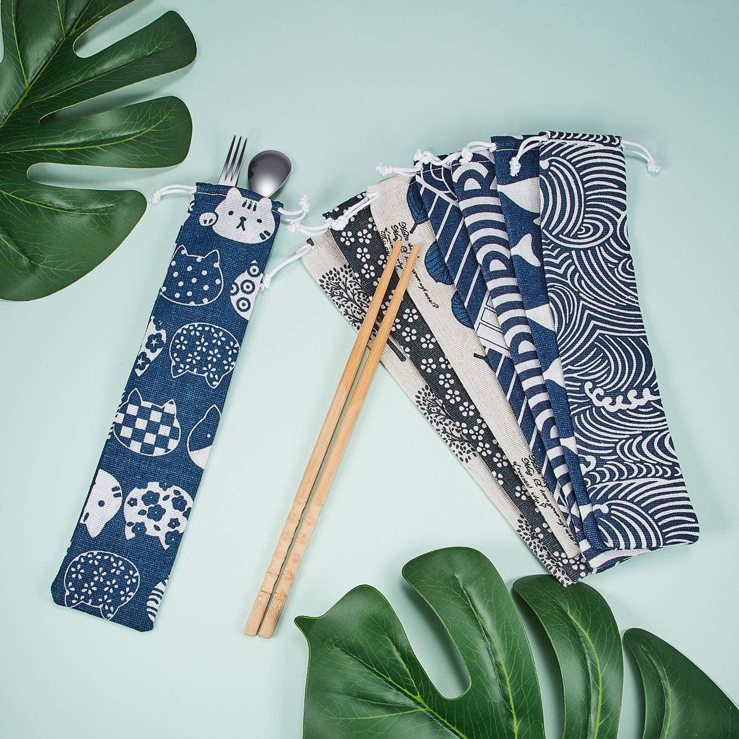 Funda para Pajitas Outus 20 Piezas Lona Reutilizable 26x6 cm