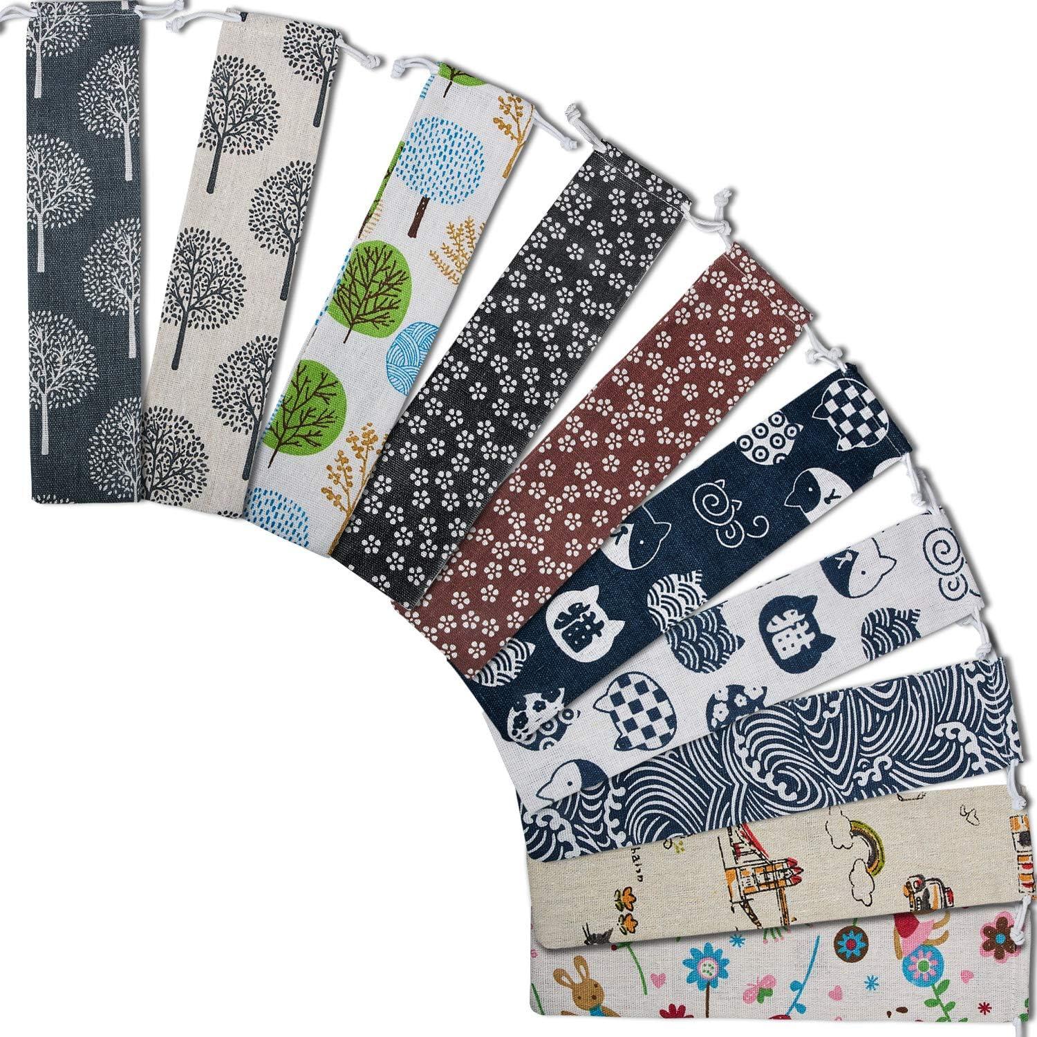 Funda para Pajitas Outus 20 Piezas Lona Reutilizable 26x6 cm