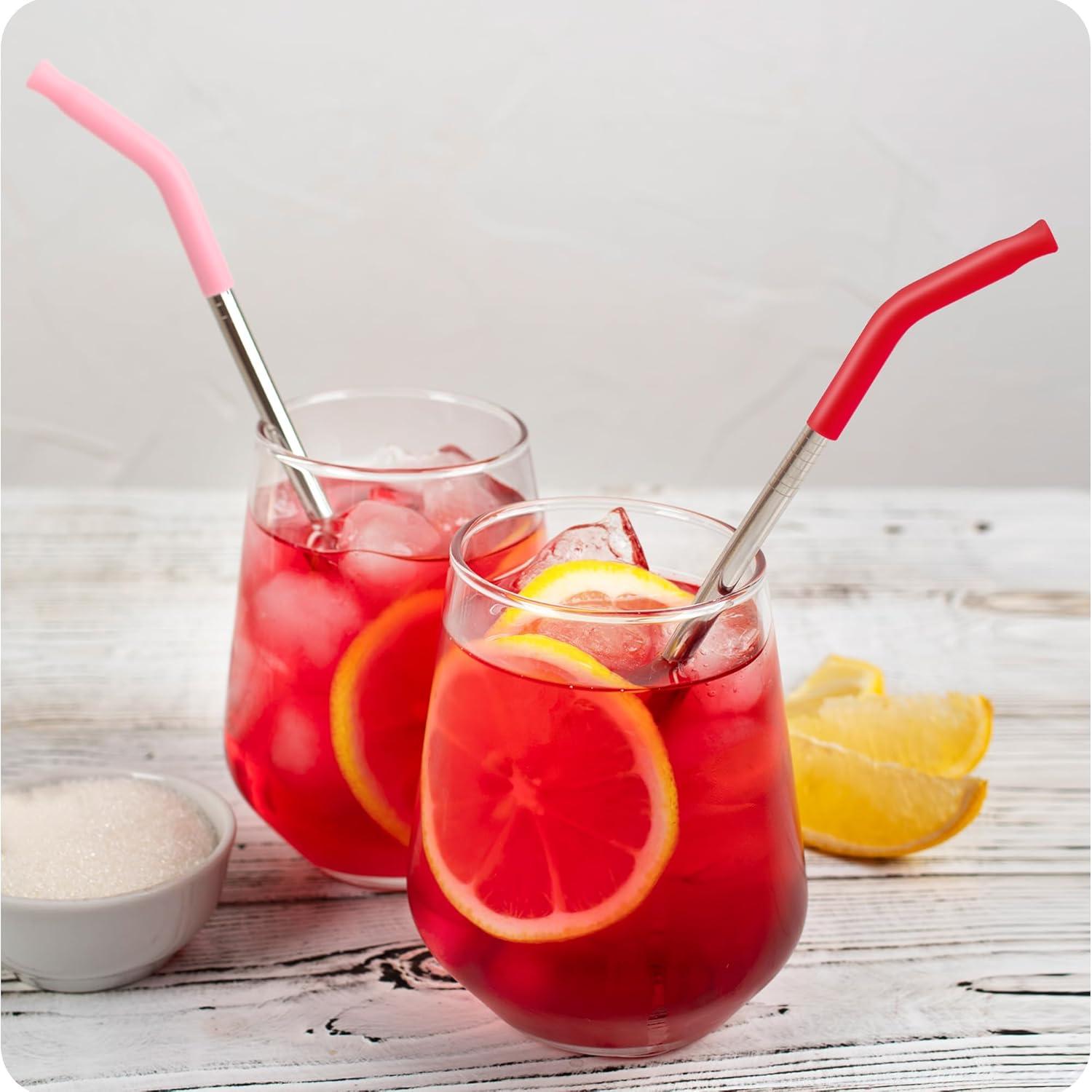 Popotes Cortos Reutilizables Snowfall de Acero Inoxidable 17.78 cm