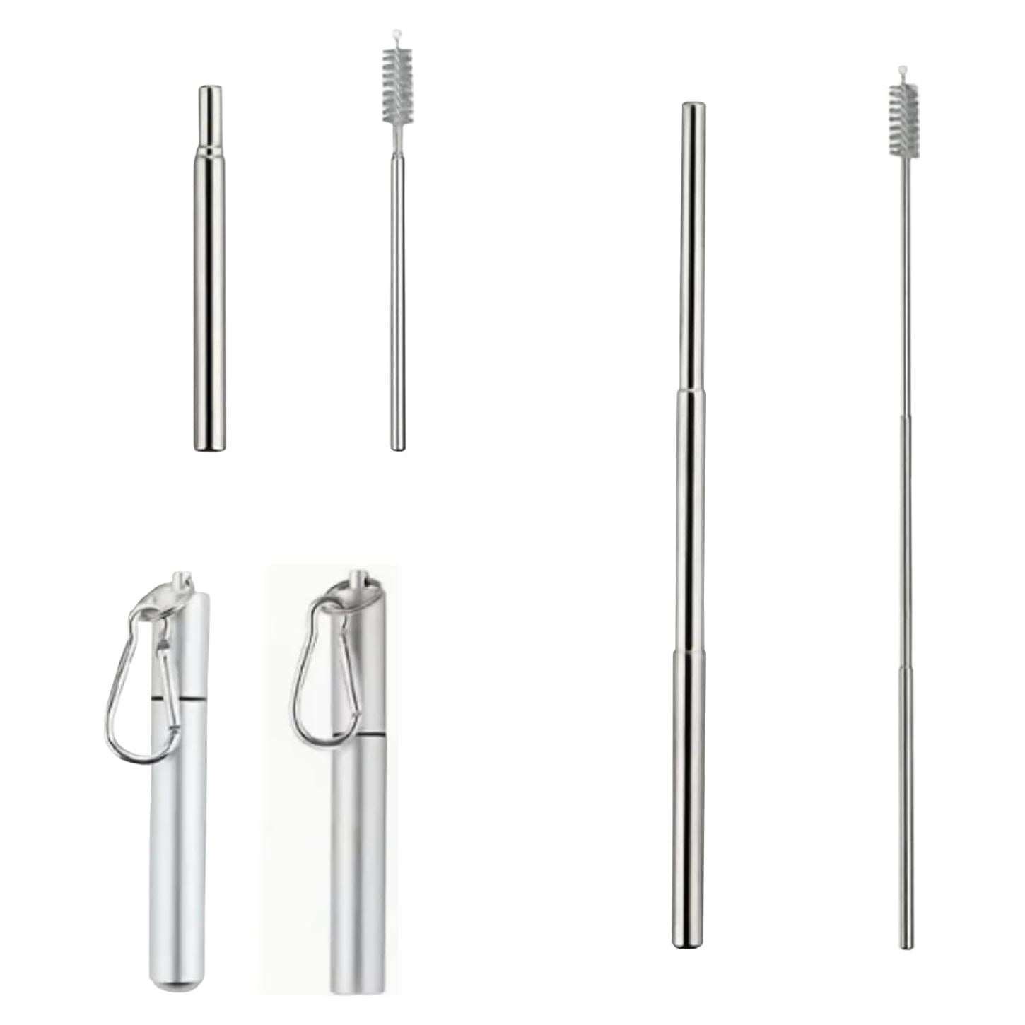 Popotes telescópicos de acero inoxidable FAUVISM - 2 unidades