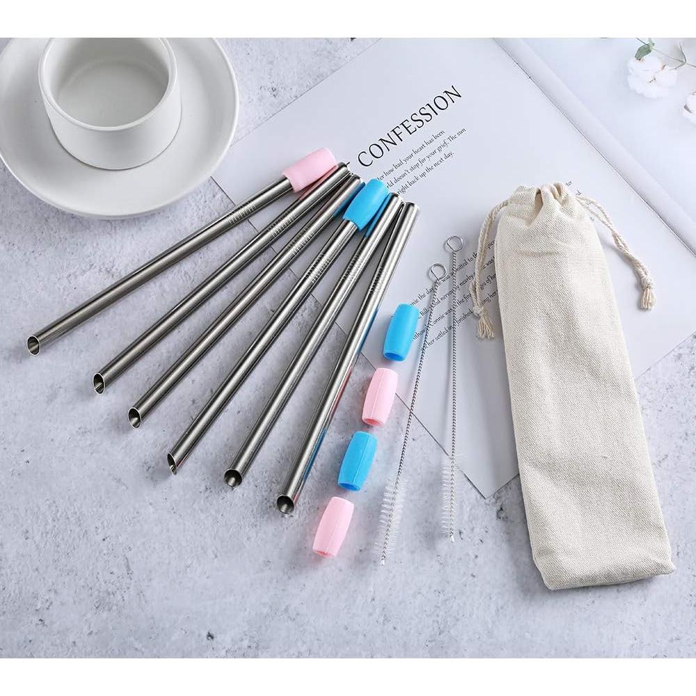 Pajitas Reutilizables de Acero Inoxidable Otstar 6 Pcs 12 mm