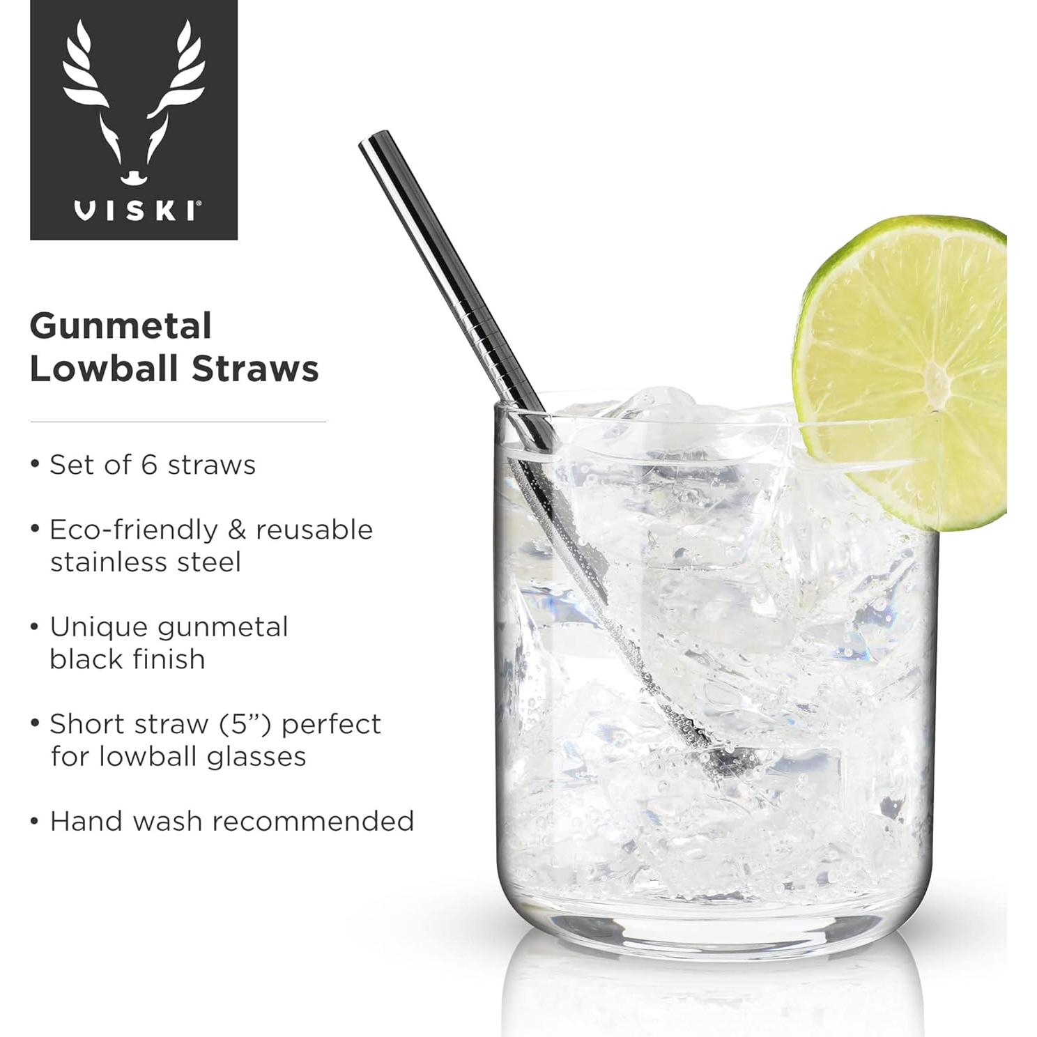 Popotes de Acero Inoxidable Viski Set de 6 Reutilizables 12.7 cm