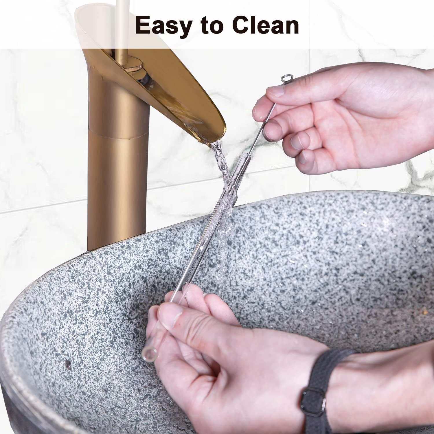 Popotes de vidrio LIFEHIM 9" (22.86 cm) 8mm reutilizables