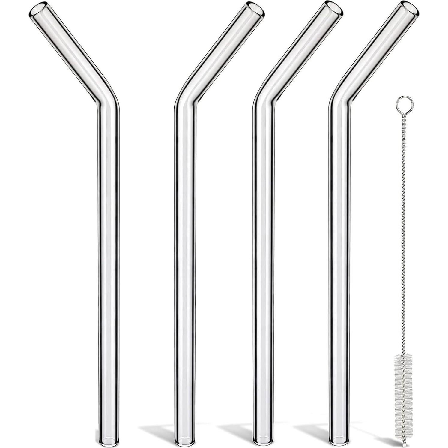 Popotes de vidrio LIFEHIM 9" (22.86 cm) 8mm reutilizables