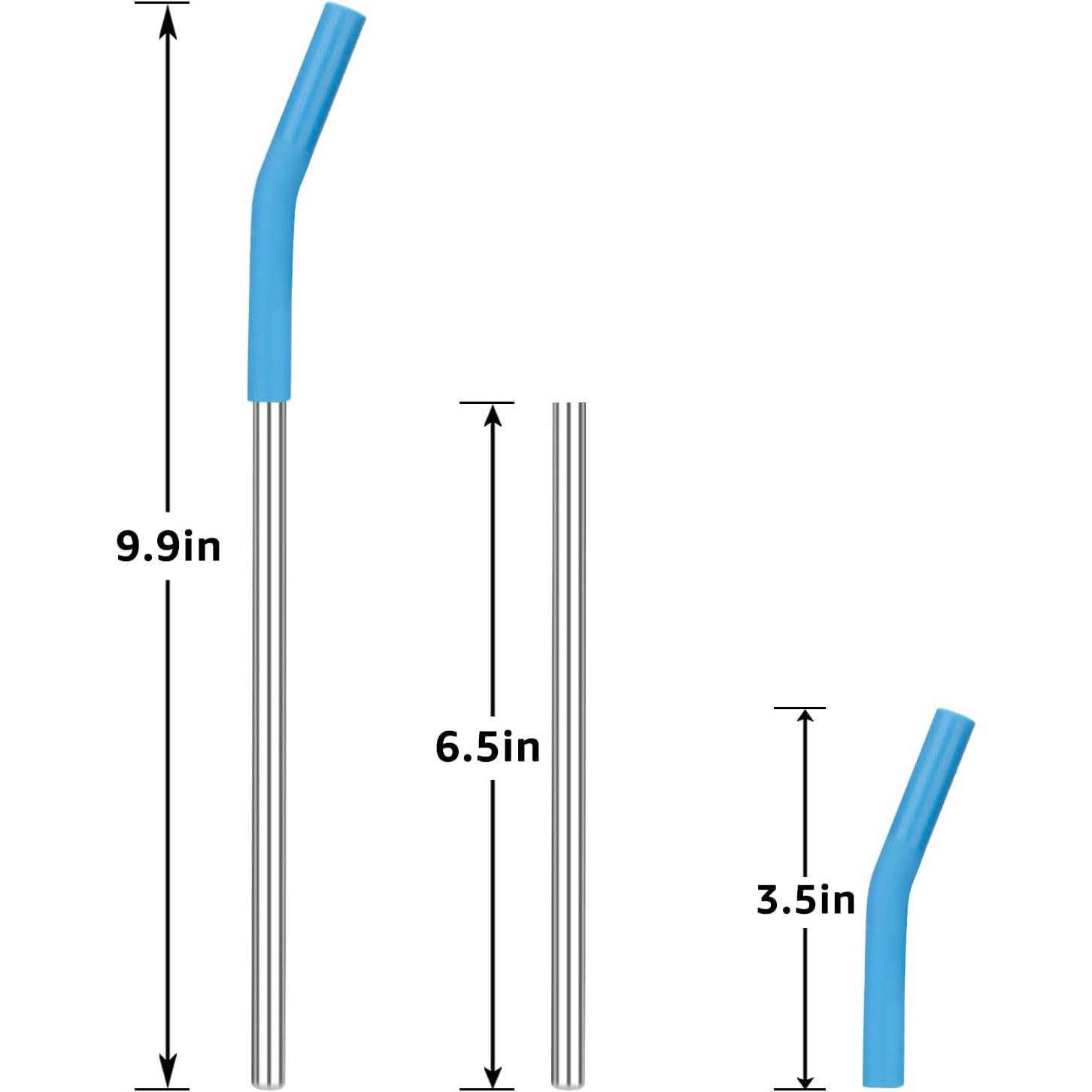 Conjunto de 6 Pajitas Reutilizables Zenbo Acero Inoxidable Silicona