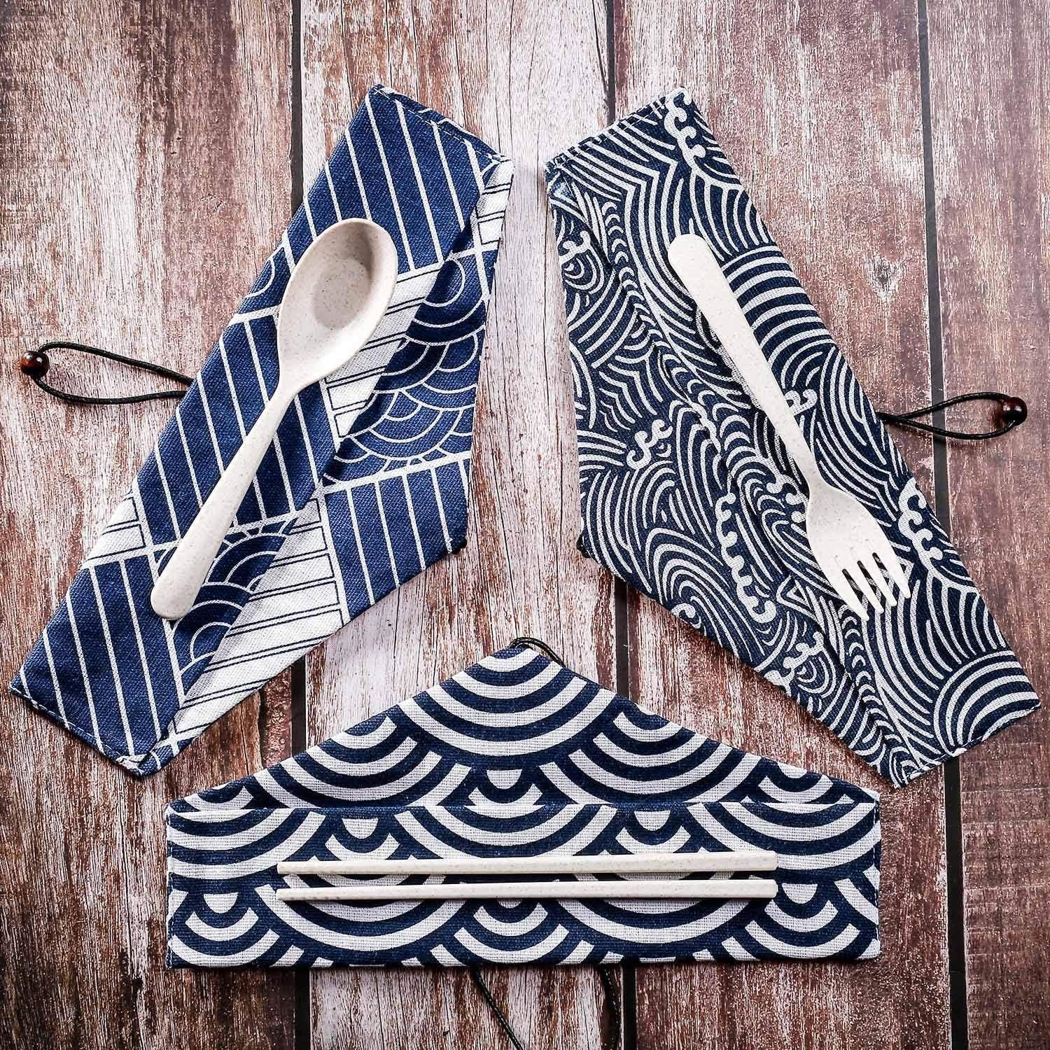 Estuche de transporte para pajitas Tatuo 5 piezas algodón